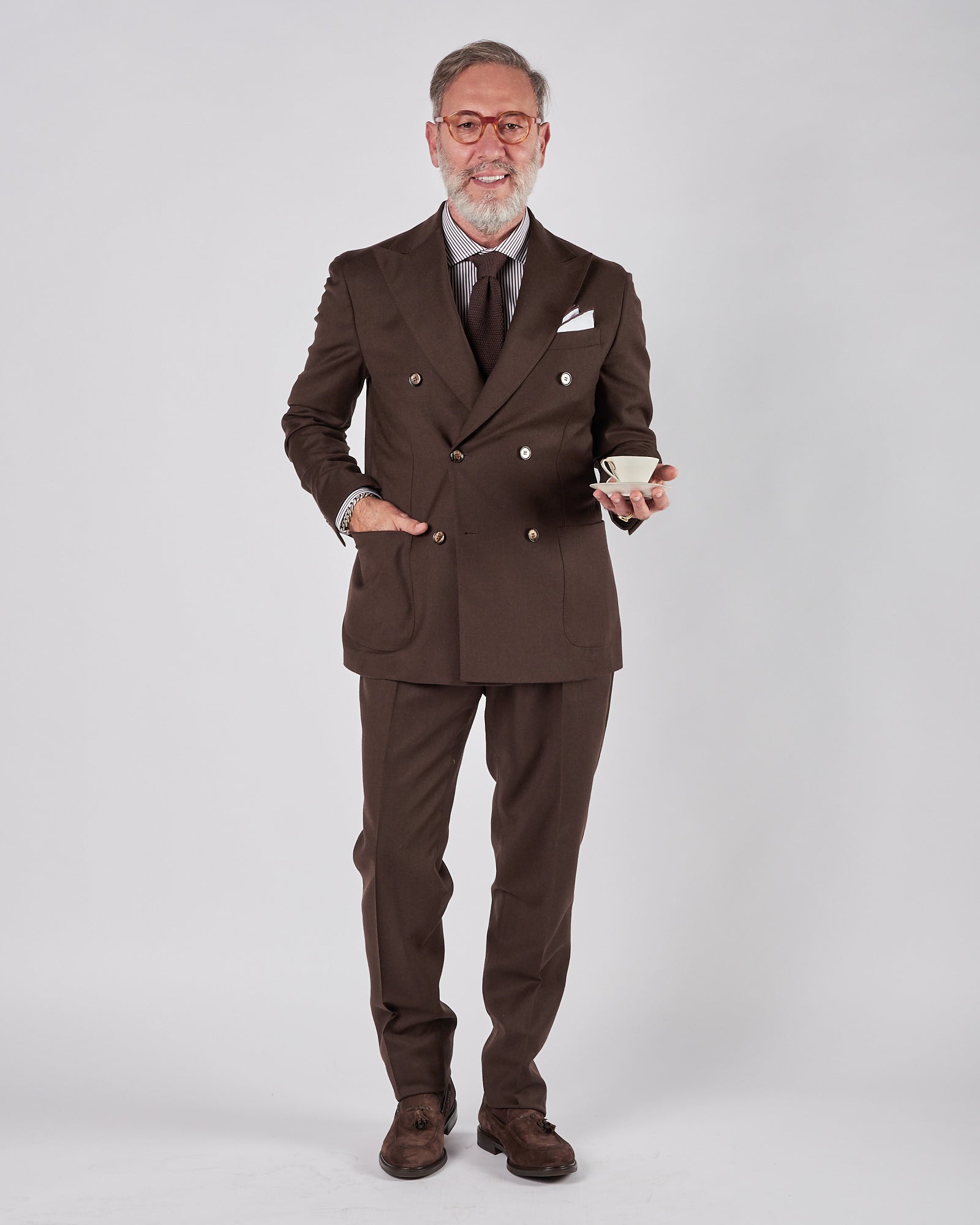 Abito Lbm1911 doppio petto testa di moro