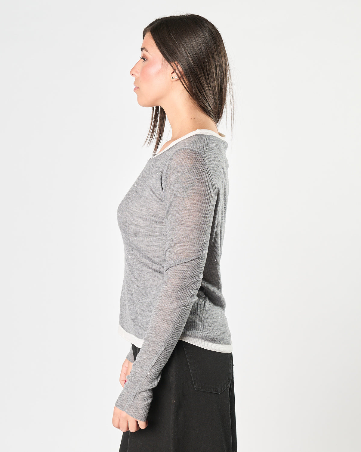 Maglia Eleh doppia grigia micro lurex