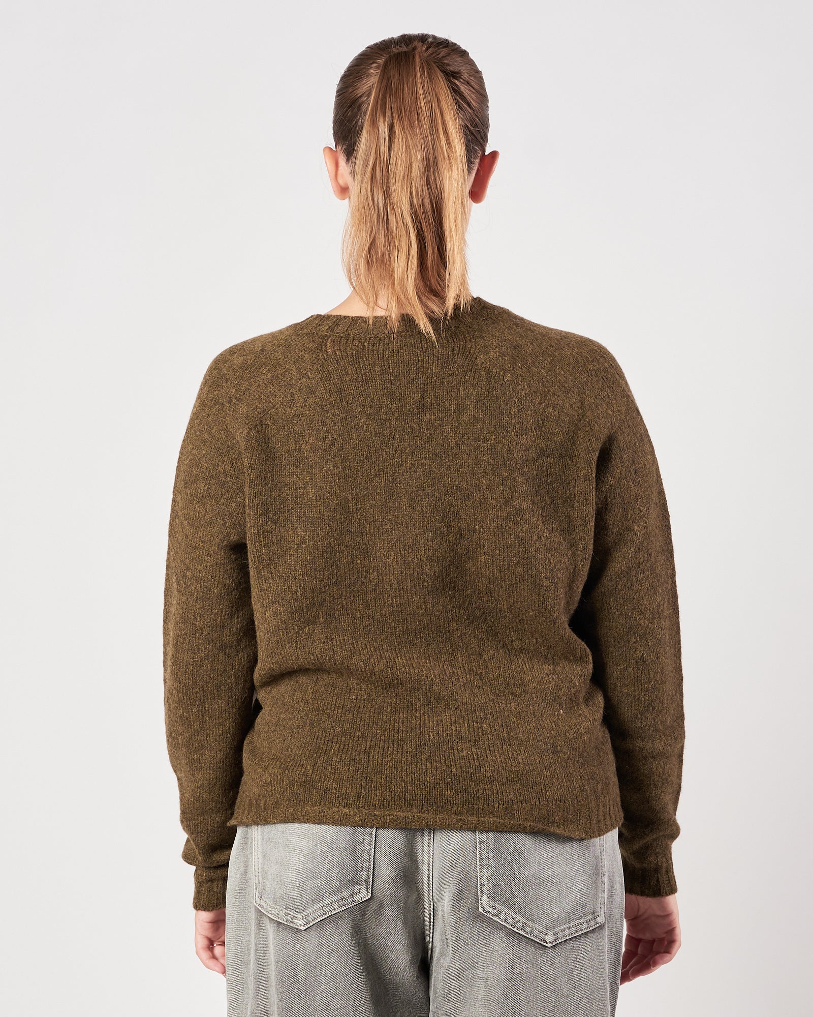 Maglia Roberto Collina scollo v verde militare