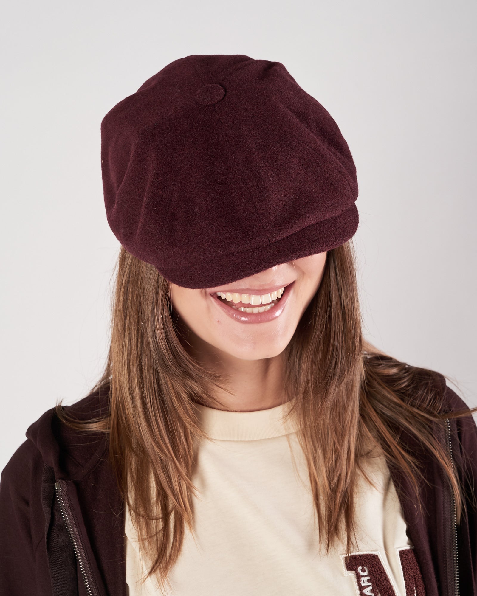 Coppola Stetson otto spicchi in lana e cachemere burgundy