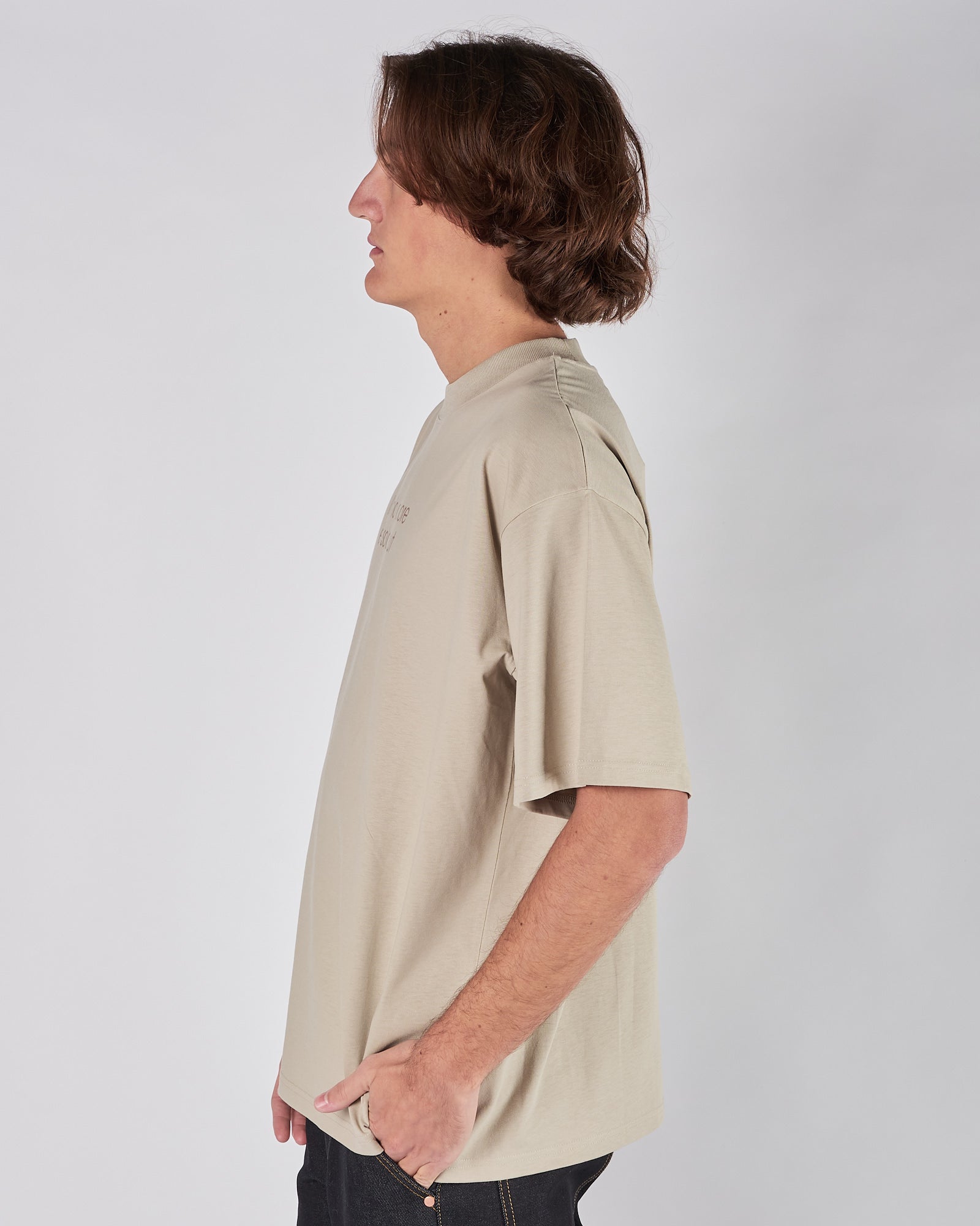 T-shirt A|STORE over con stampa in cotone organico