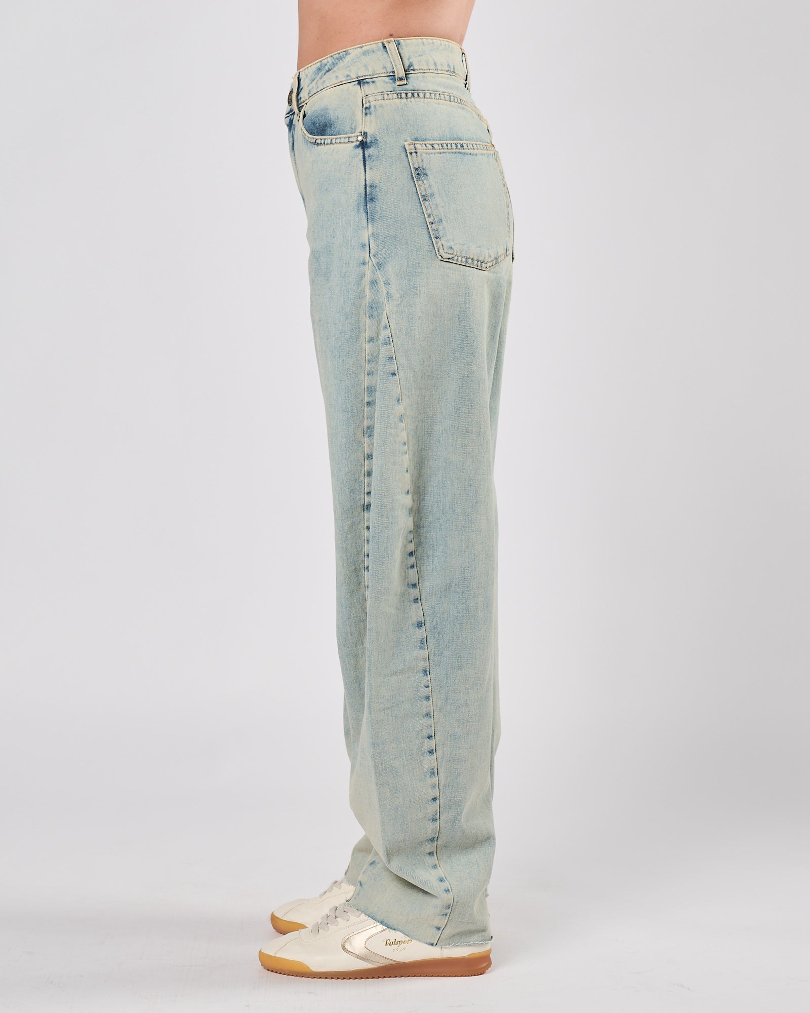 Jeans God Save Denim ballon lavato chiaro beige