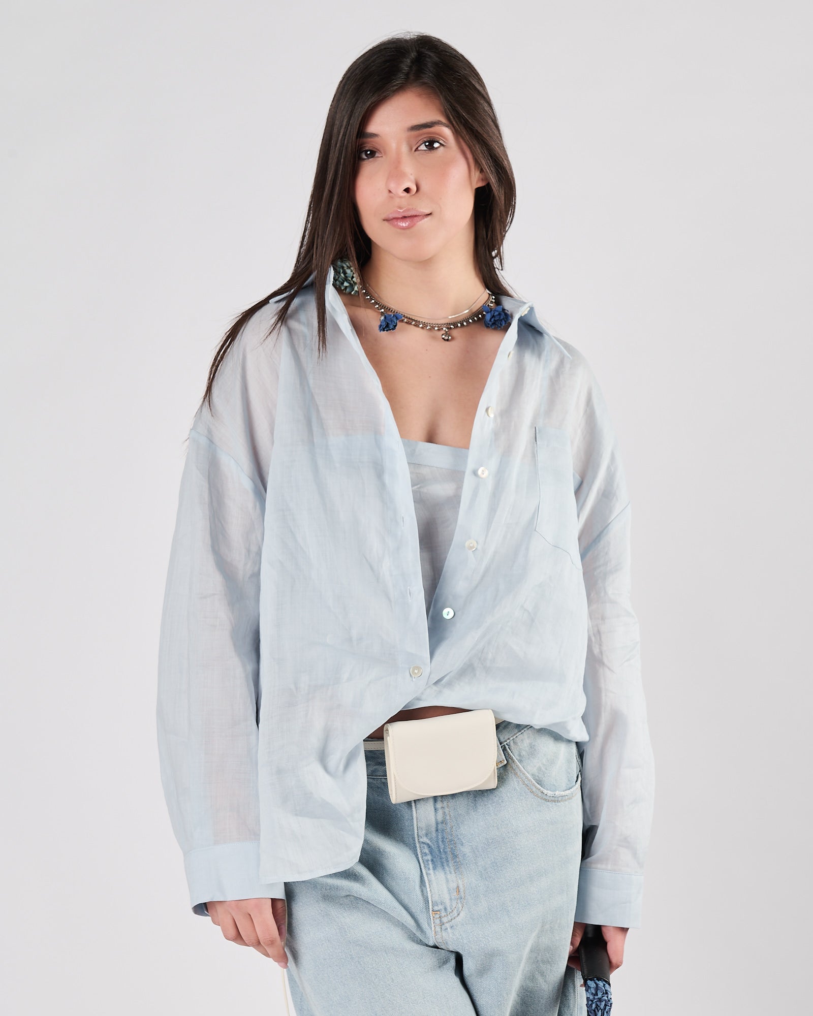 Camicia Eleh con top celeste