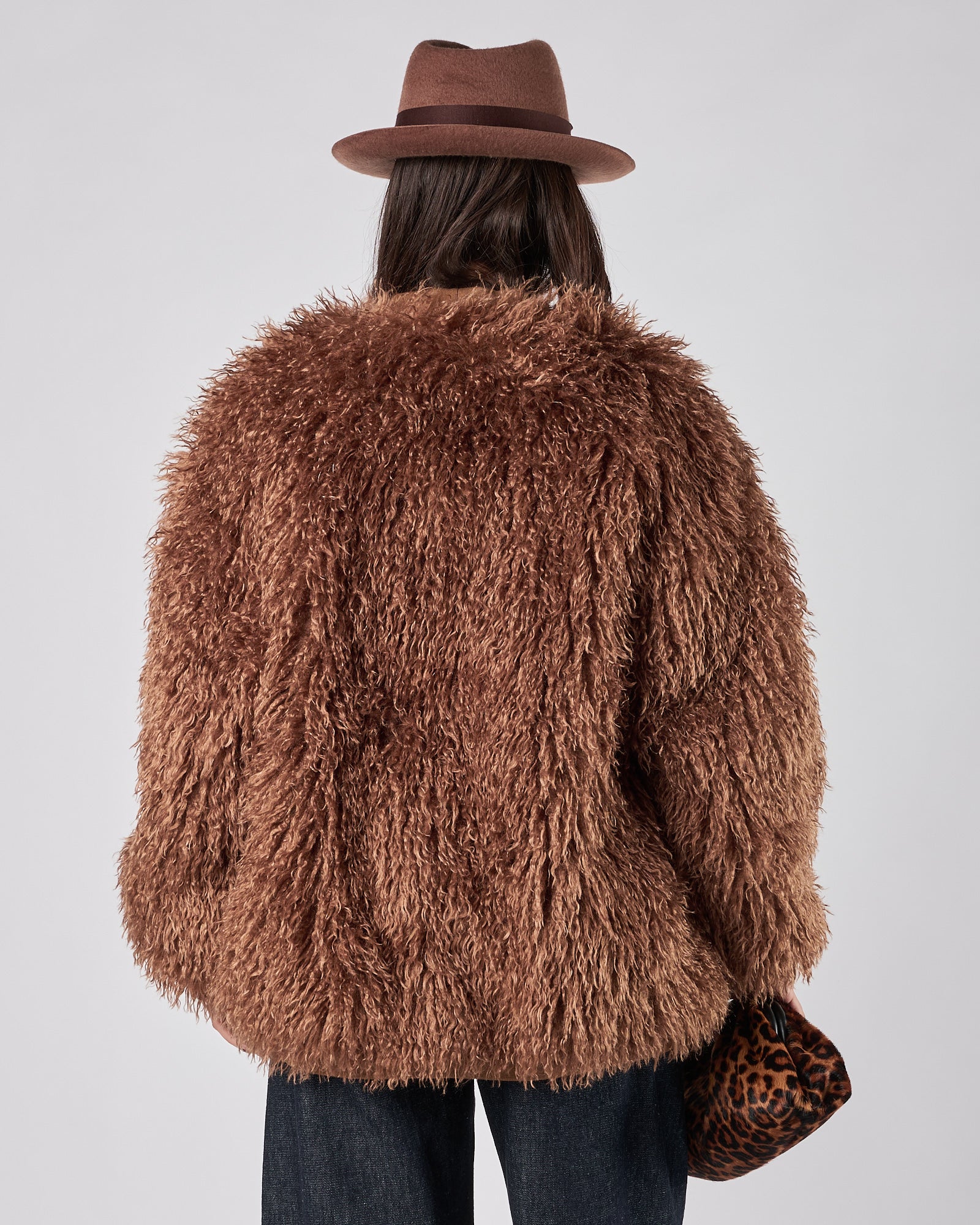 Ecopelliccia Weili Zheng taglio cardigan brown