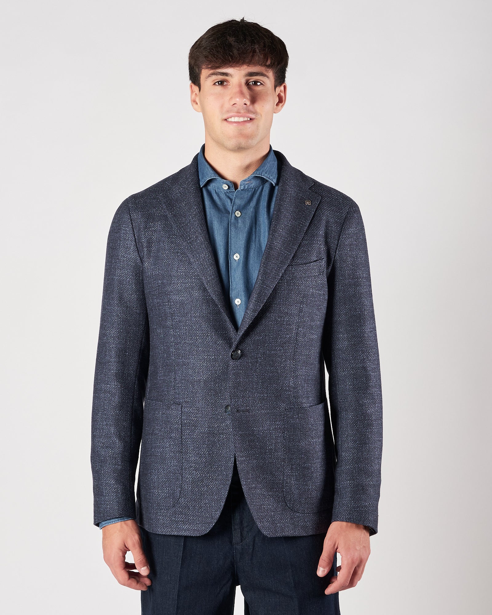 Giacca Tagliatore petto fantasia blu