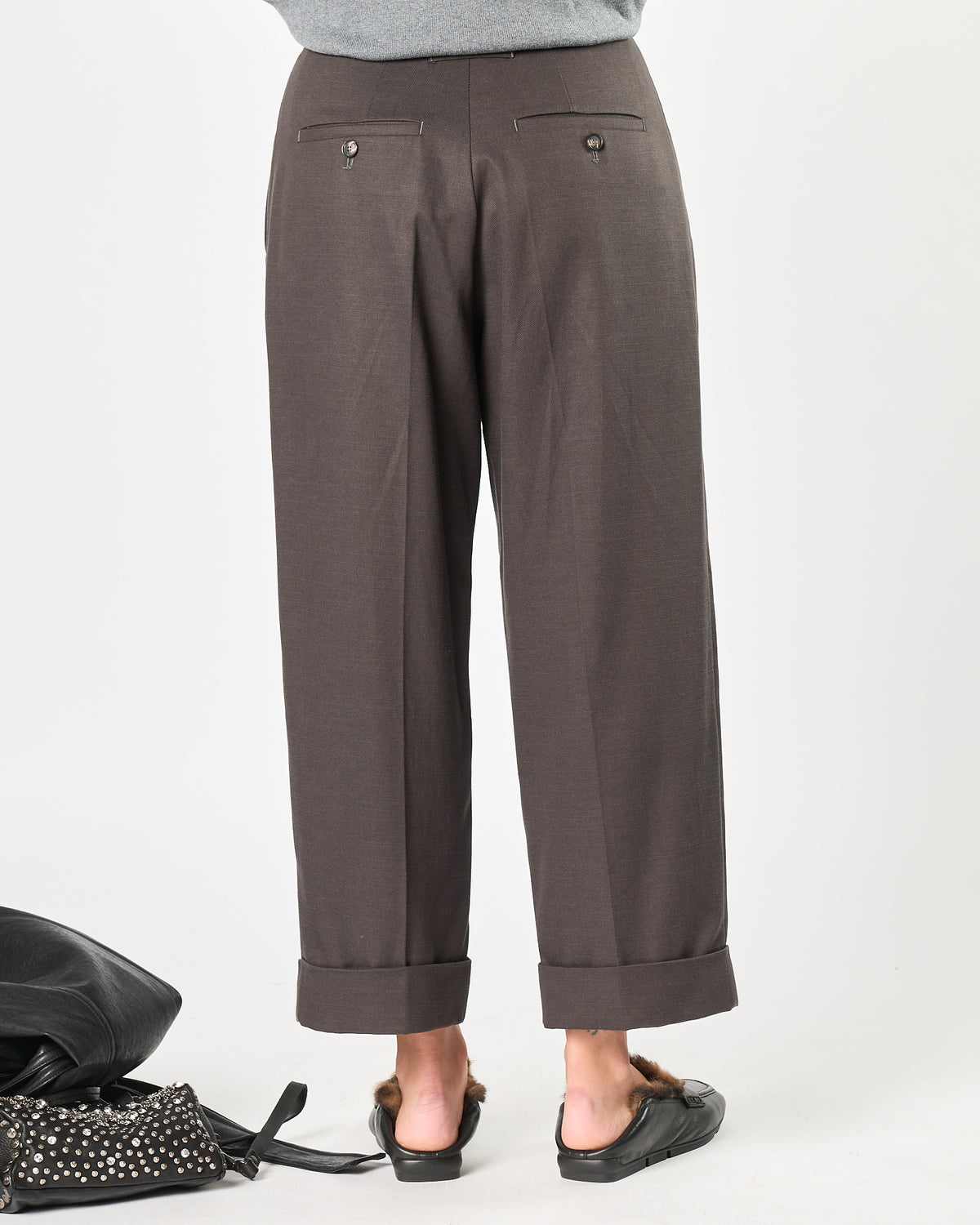 Pantalone Tela9 doppia pence grigio