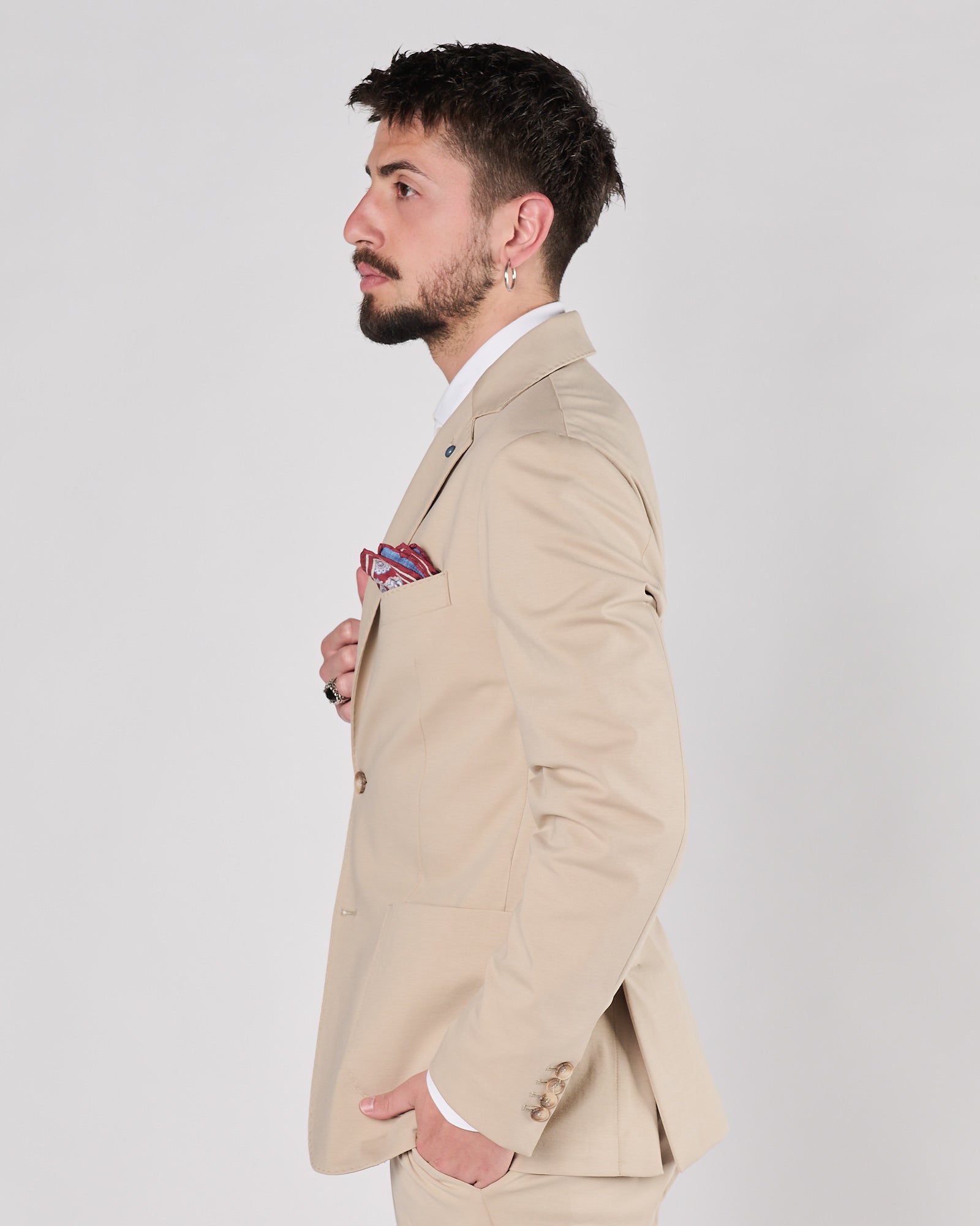 Giacca Enjoy in jersey un petto beige