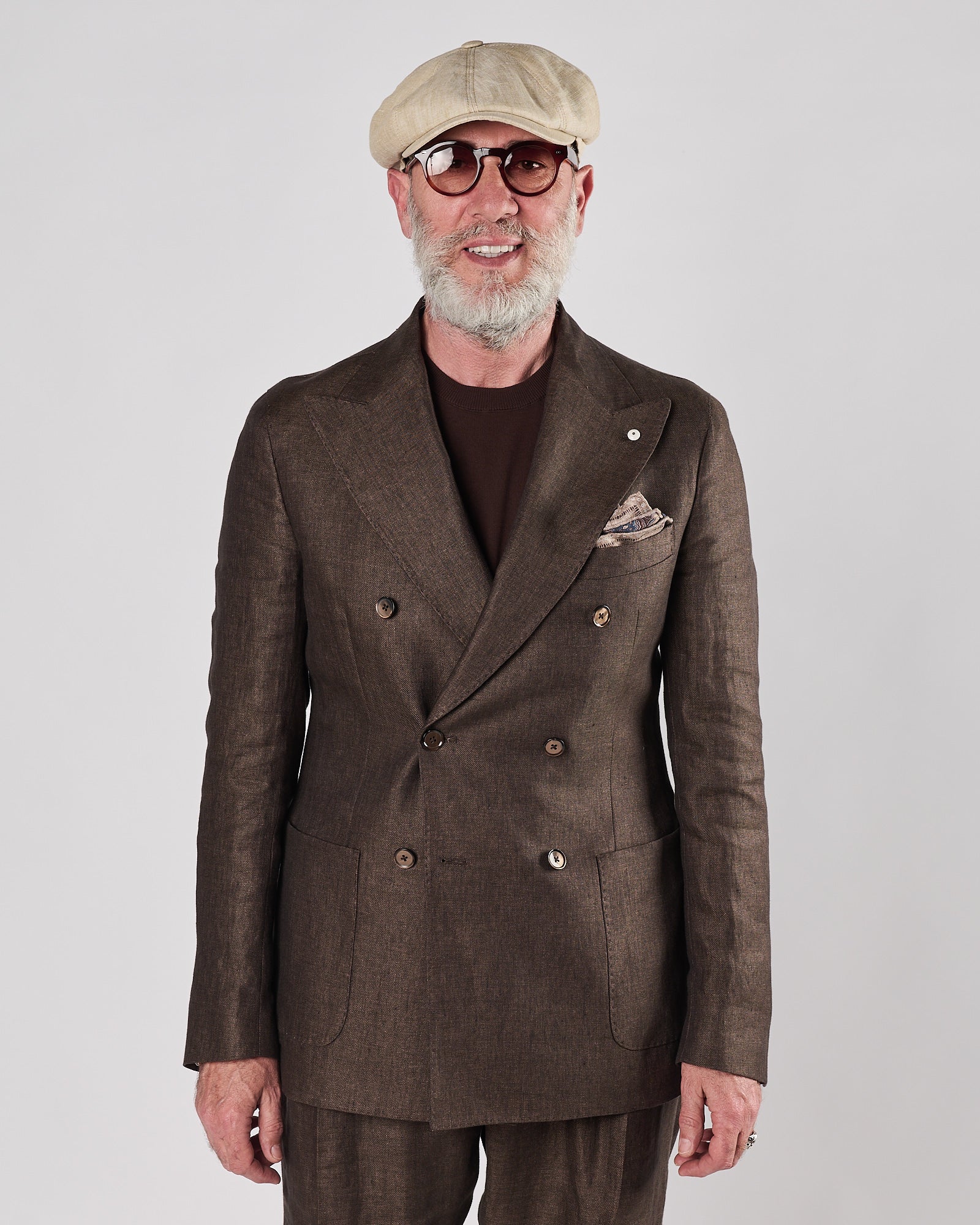 Giacca Lbm1911 doppio petto cioccolato