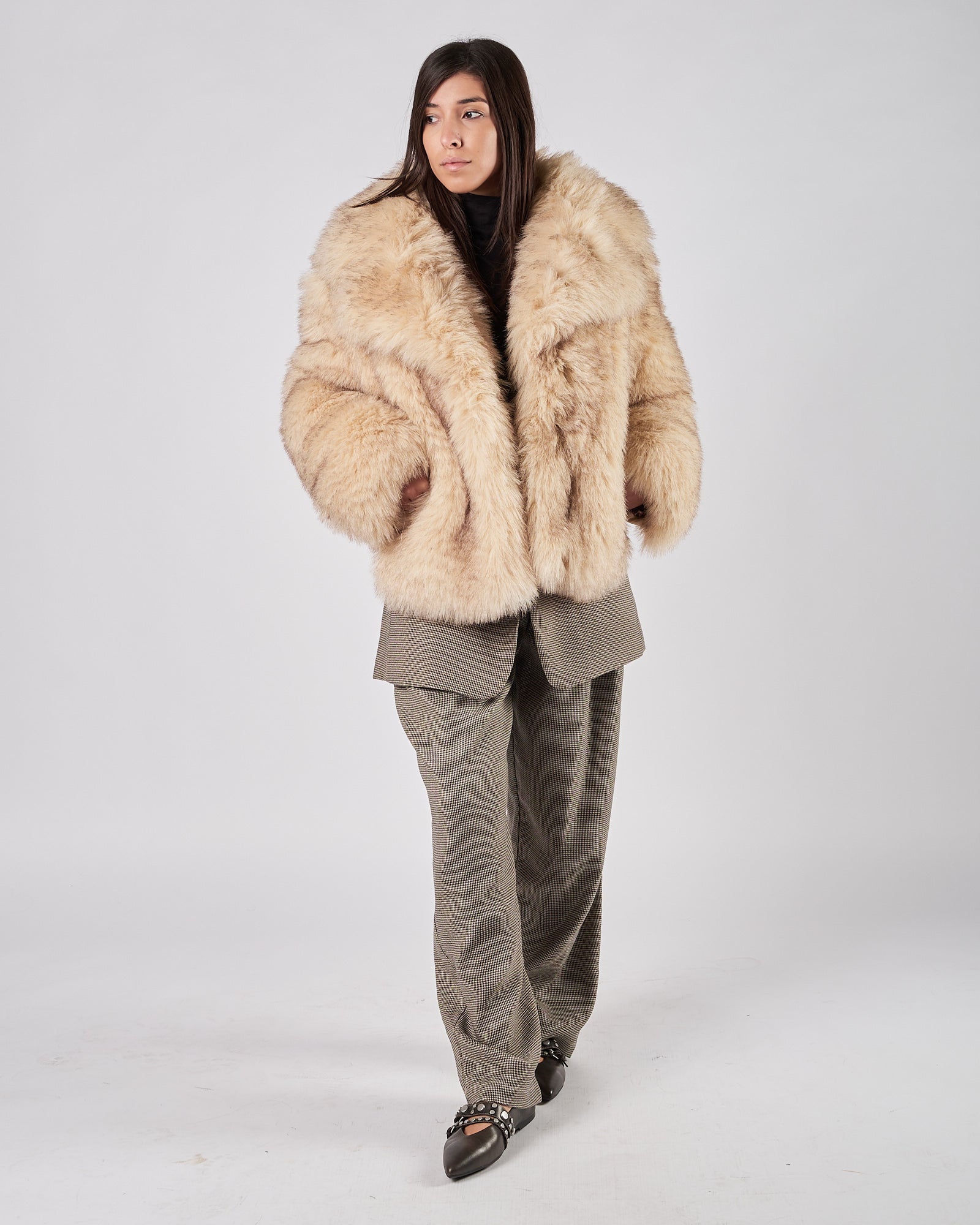 Ecopelliccia Mes Demoiselles beige