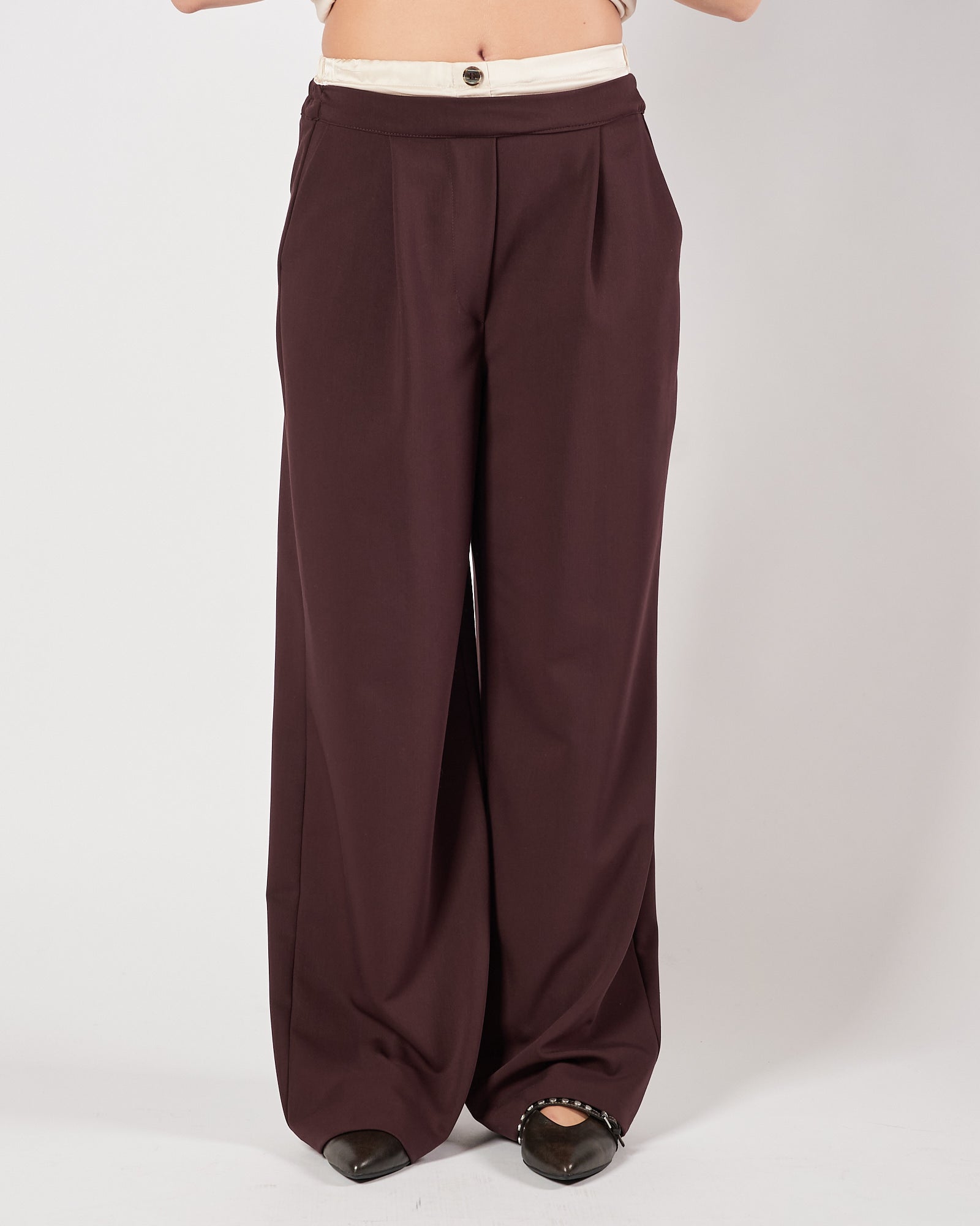 Pantalone Marc Ellis largo bordeaux