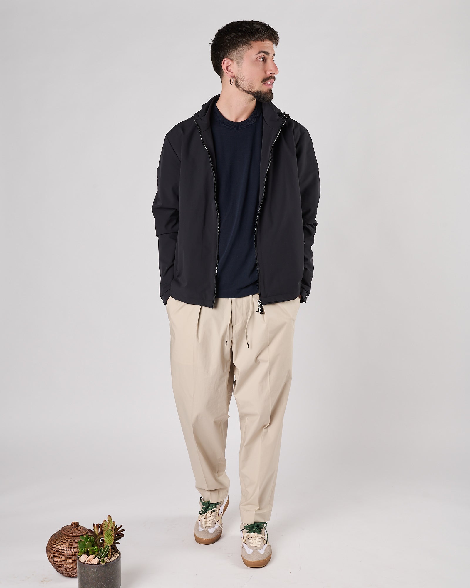 Giacchetto Onthebund senza imbottitura con cappuccio blu