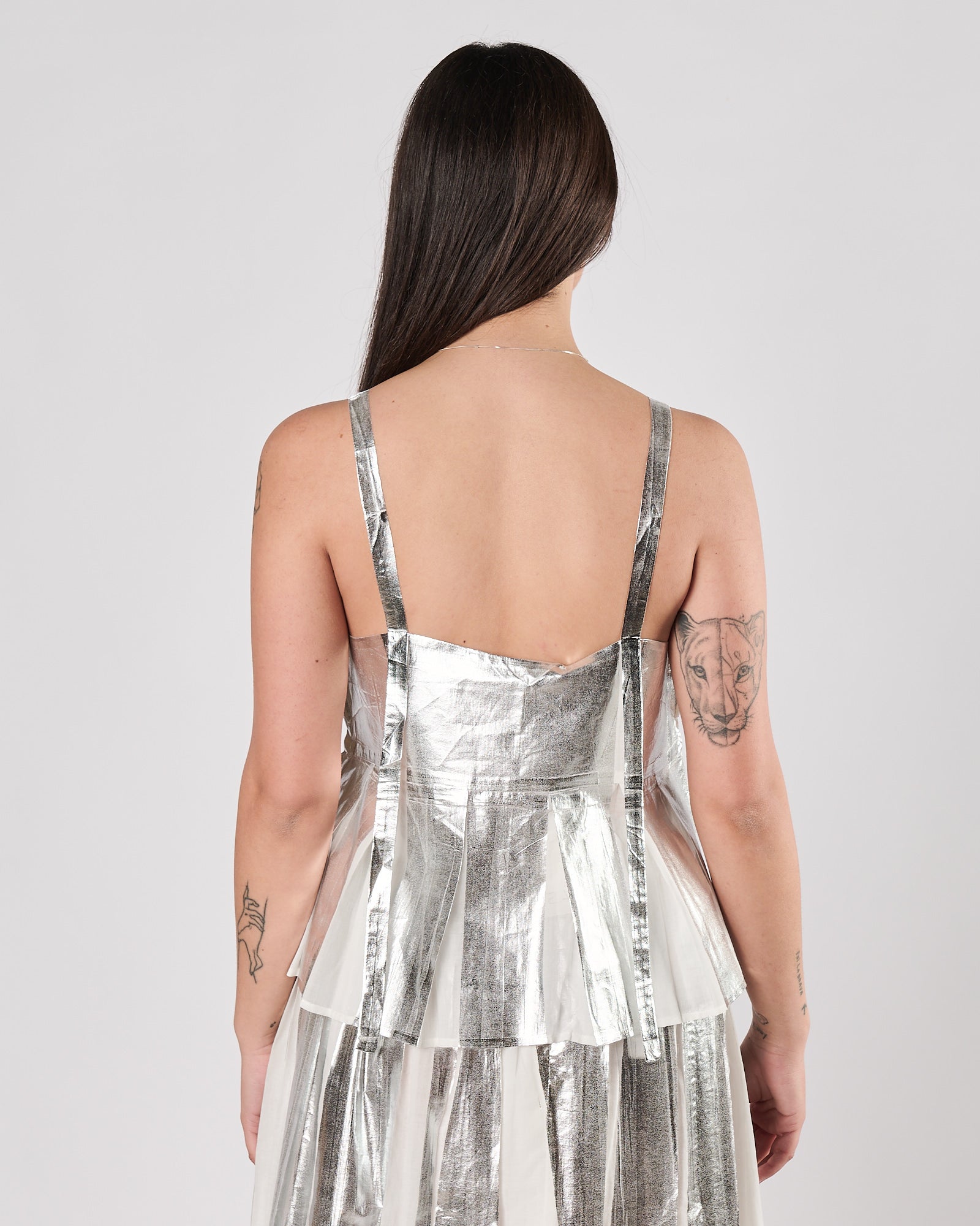 Top Tela9 laminato argento
