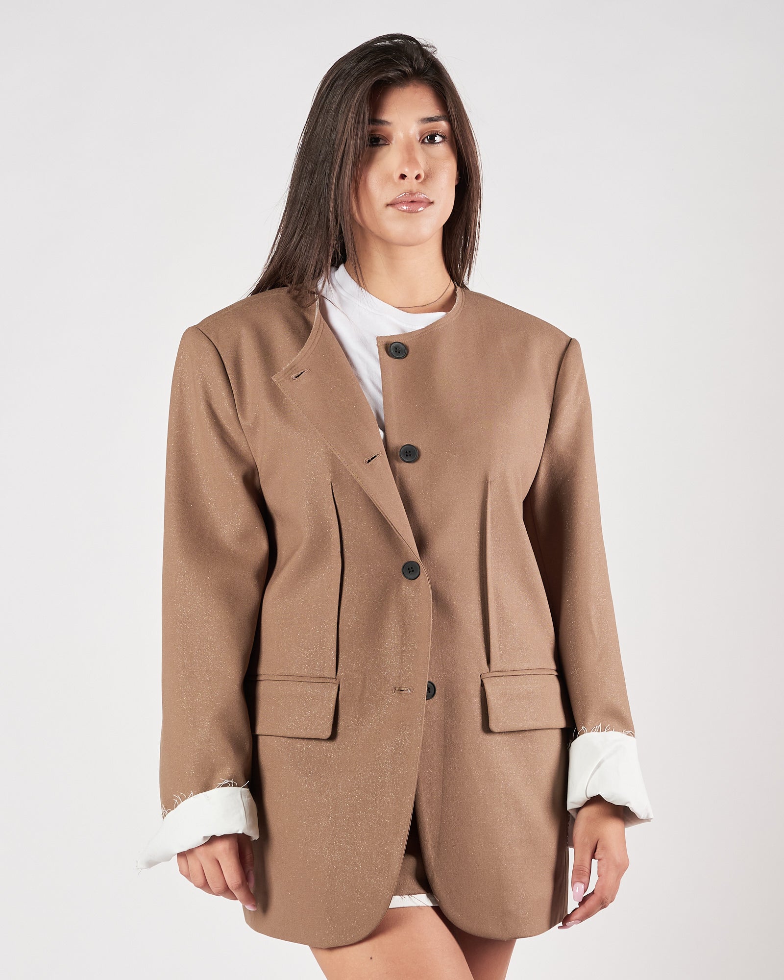 Giacca Eleh over grigio-fango