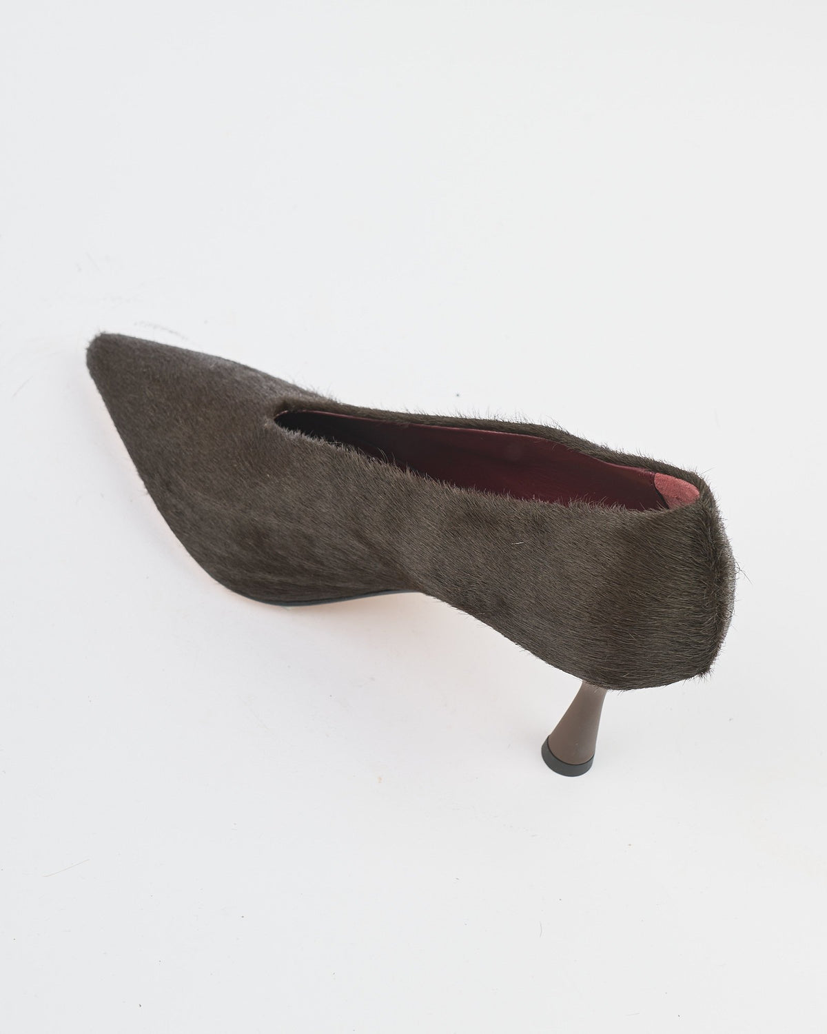 Scarpa Cheville con tacco in cavallino moro