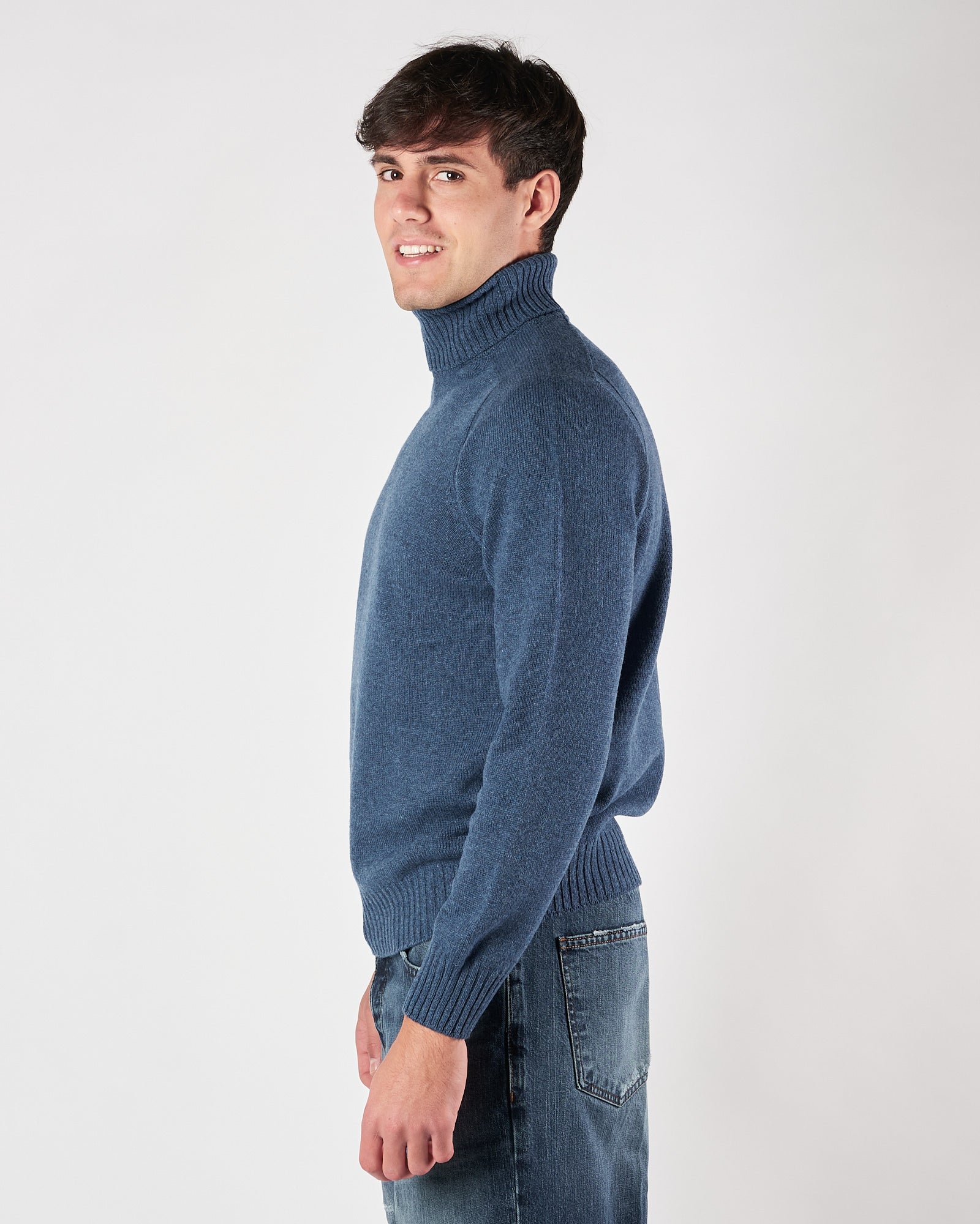 Maglia A|STORE collo alto blu zaffiro