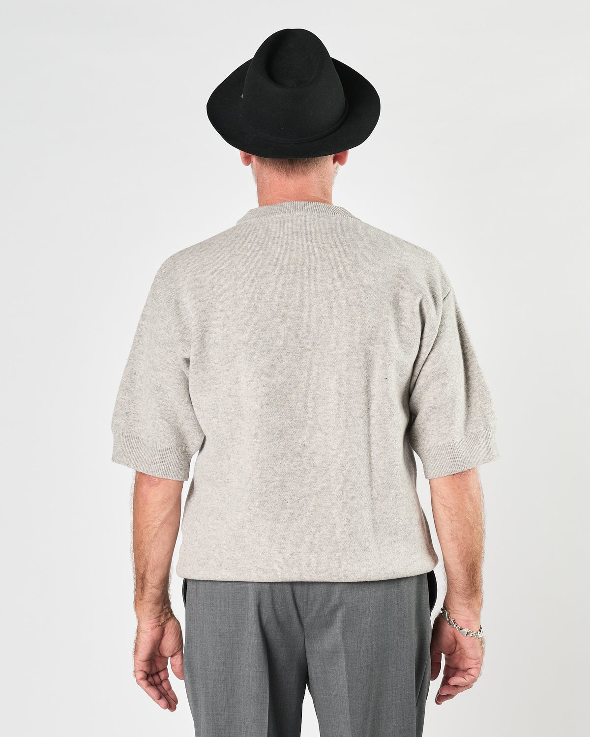 Maglia Daniele Fiesoli manica corta in cashmere grigio