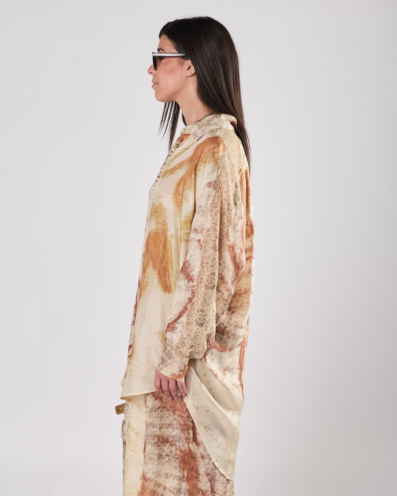 Camicia Mes Demoiselles fantasia con pizzo