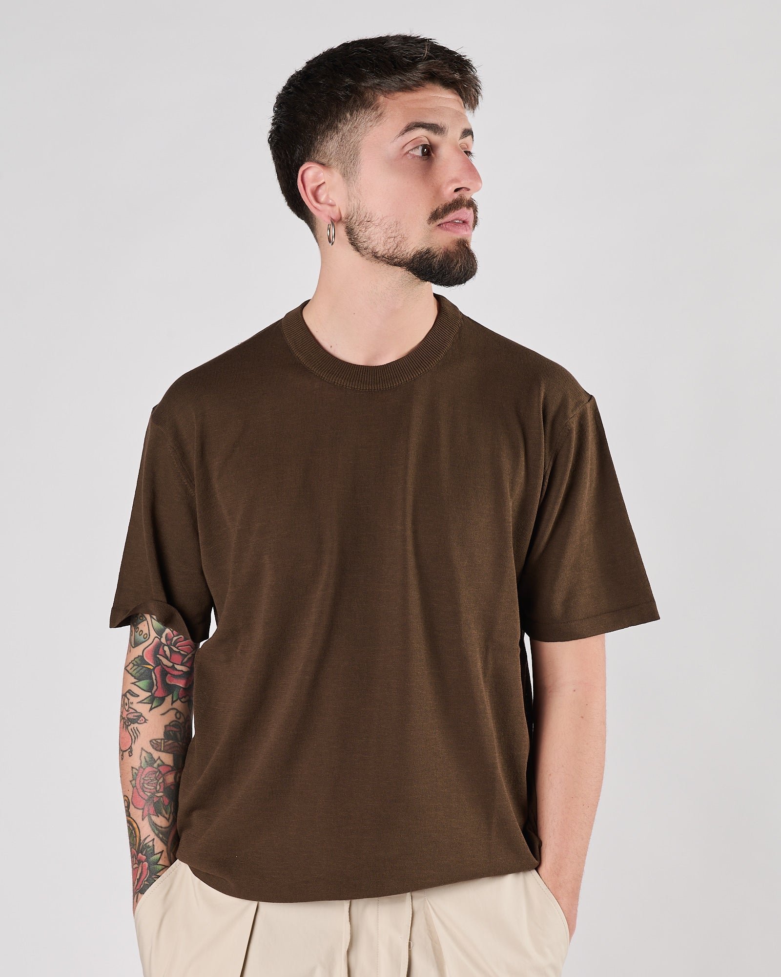 Maglia Aimé in maglia girocollo cioccolato