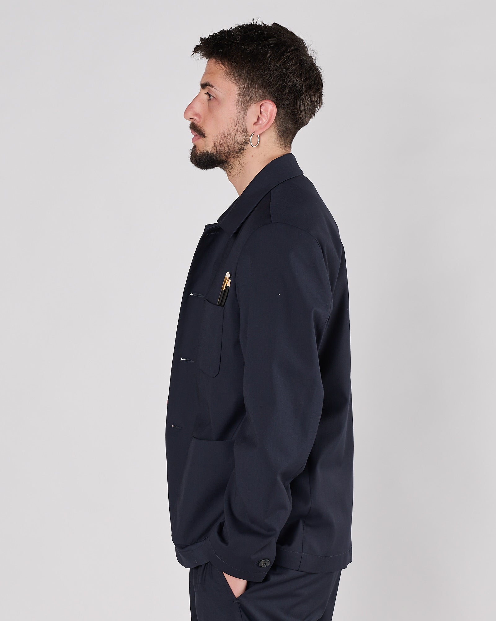 Giacca Camicia Officina36 morbida blu