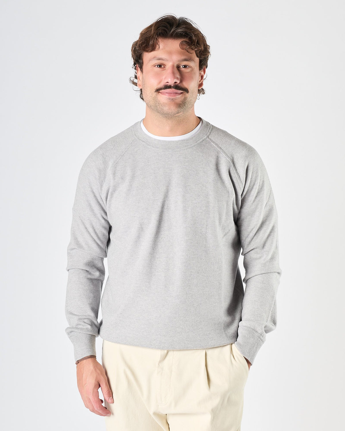 Maglia A|STORE girocollo taglio felpa grigio