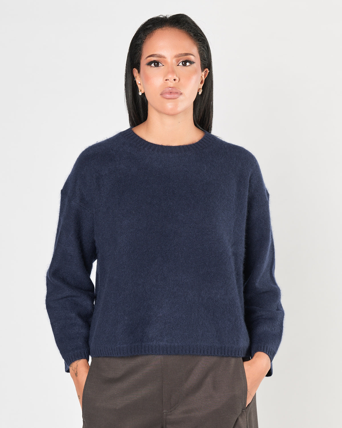 Maglia Since're Parisn lana e cashemere girocollo navy