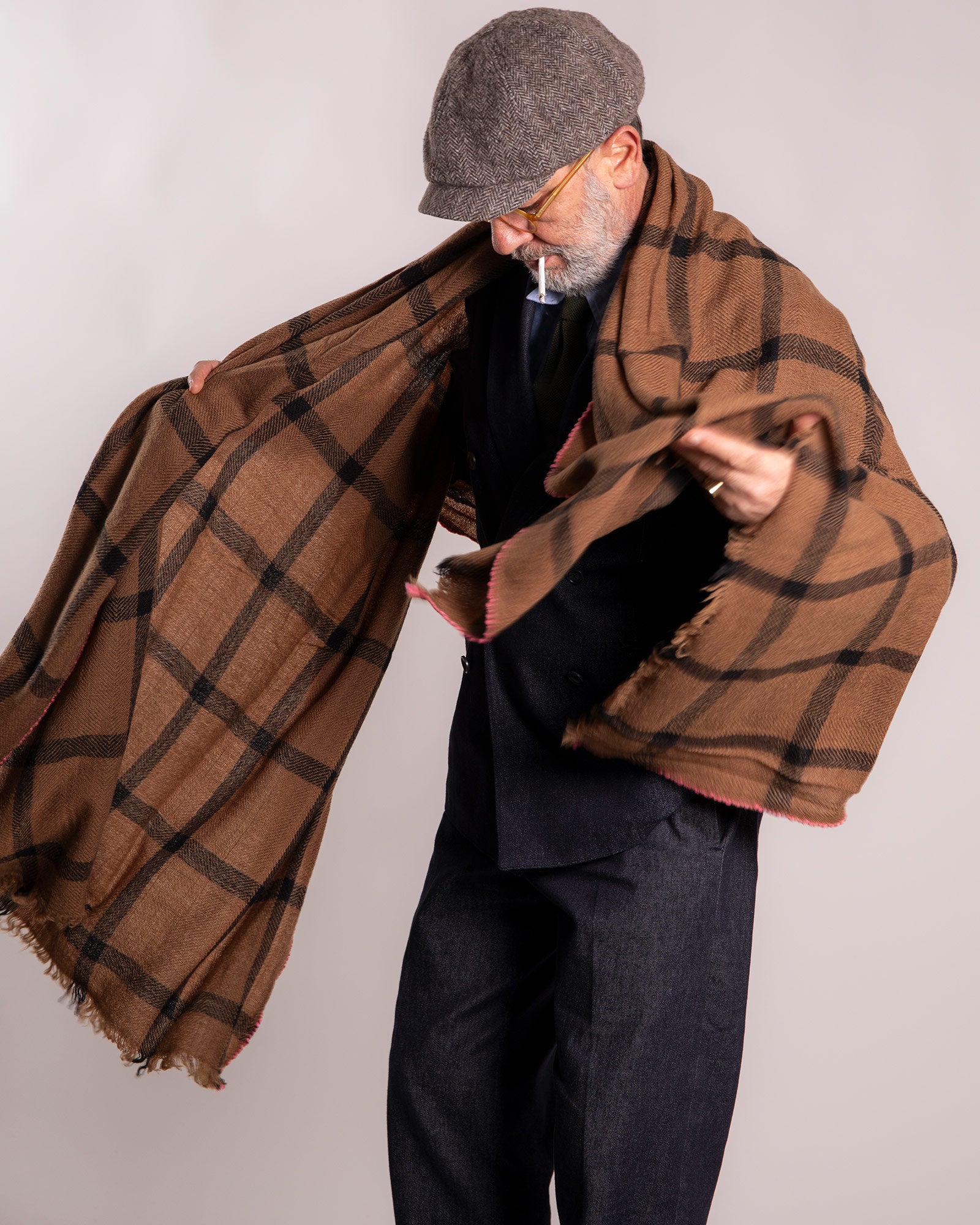 Sciarpa Lovat&Green fantasia in lana a quadri