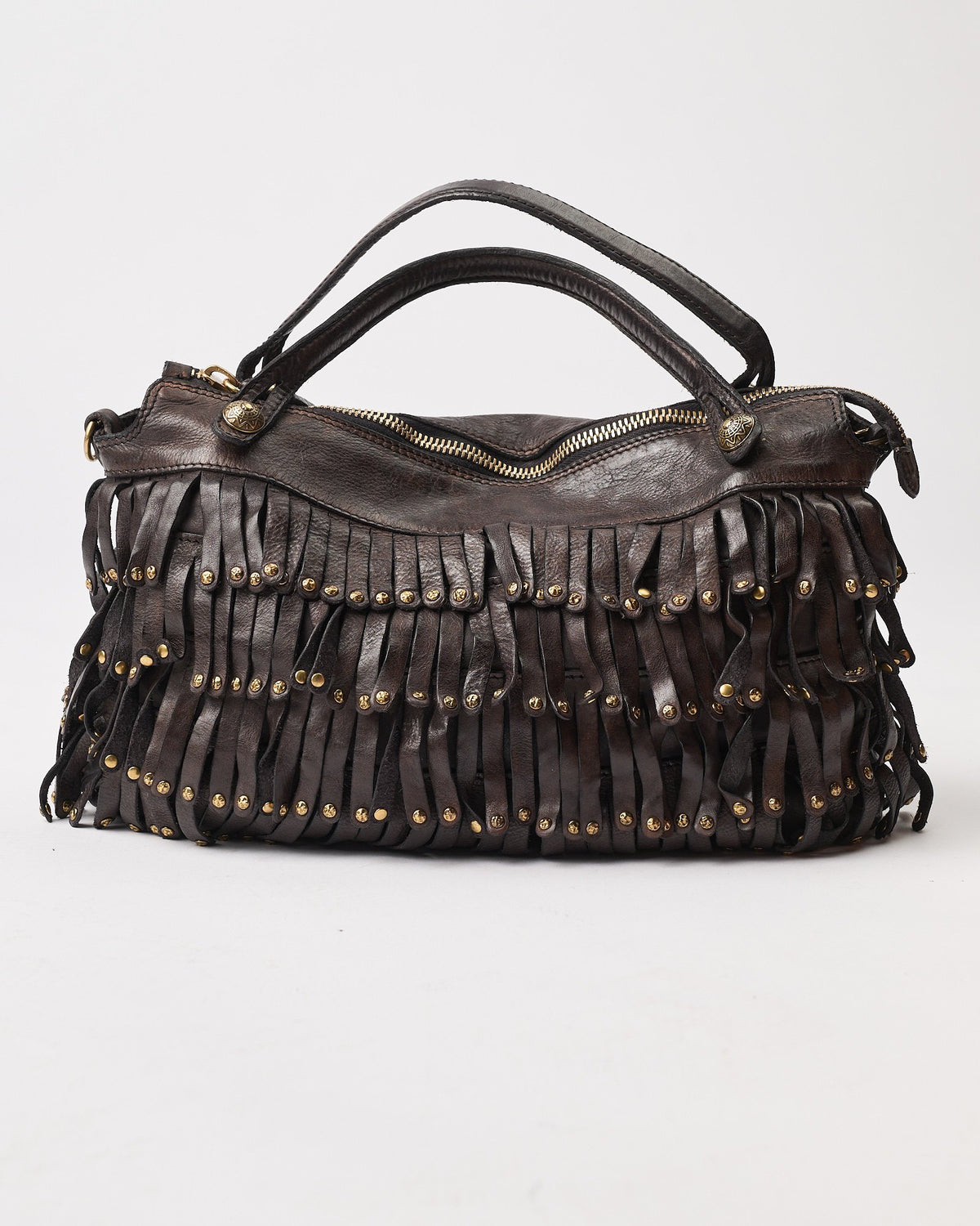 Borsa Campomaggi Melissa media con frange e borchie