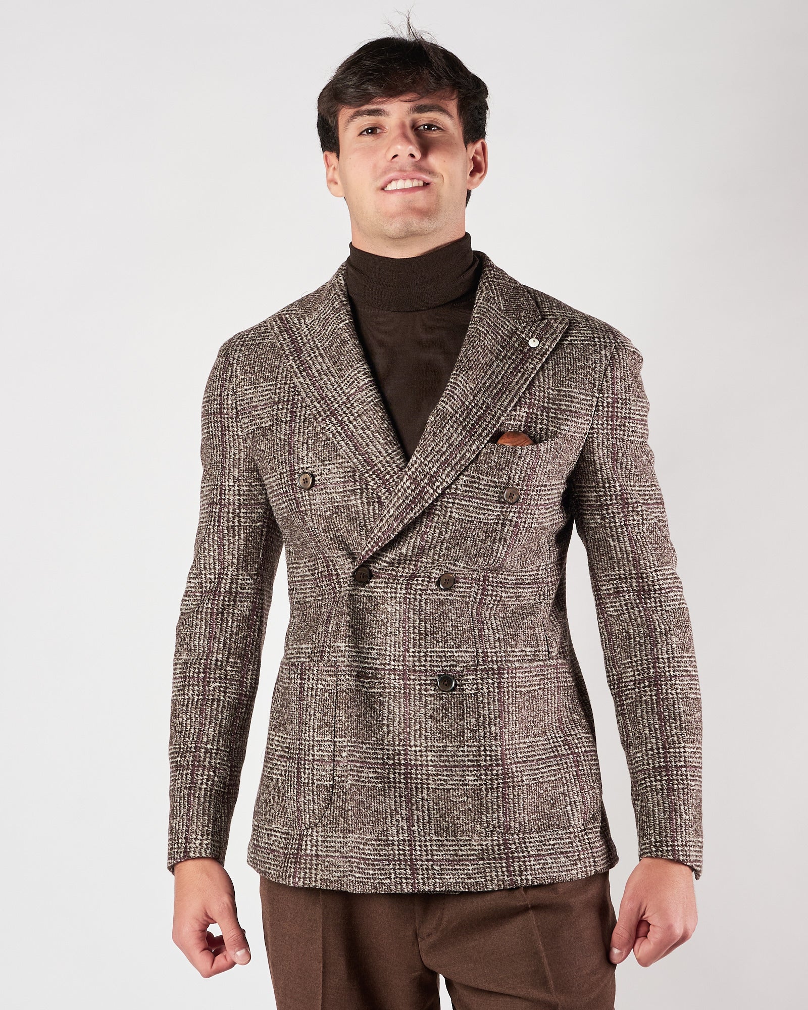 Giacca Lbm1911 doppio petto fantasia Principe Di Galles