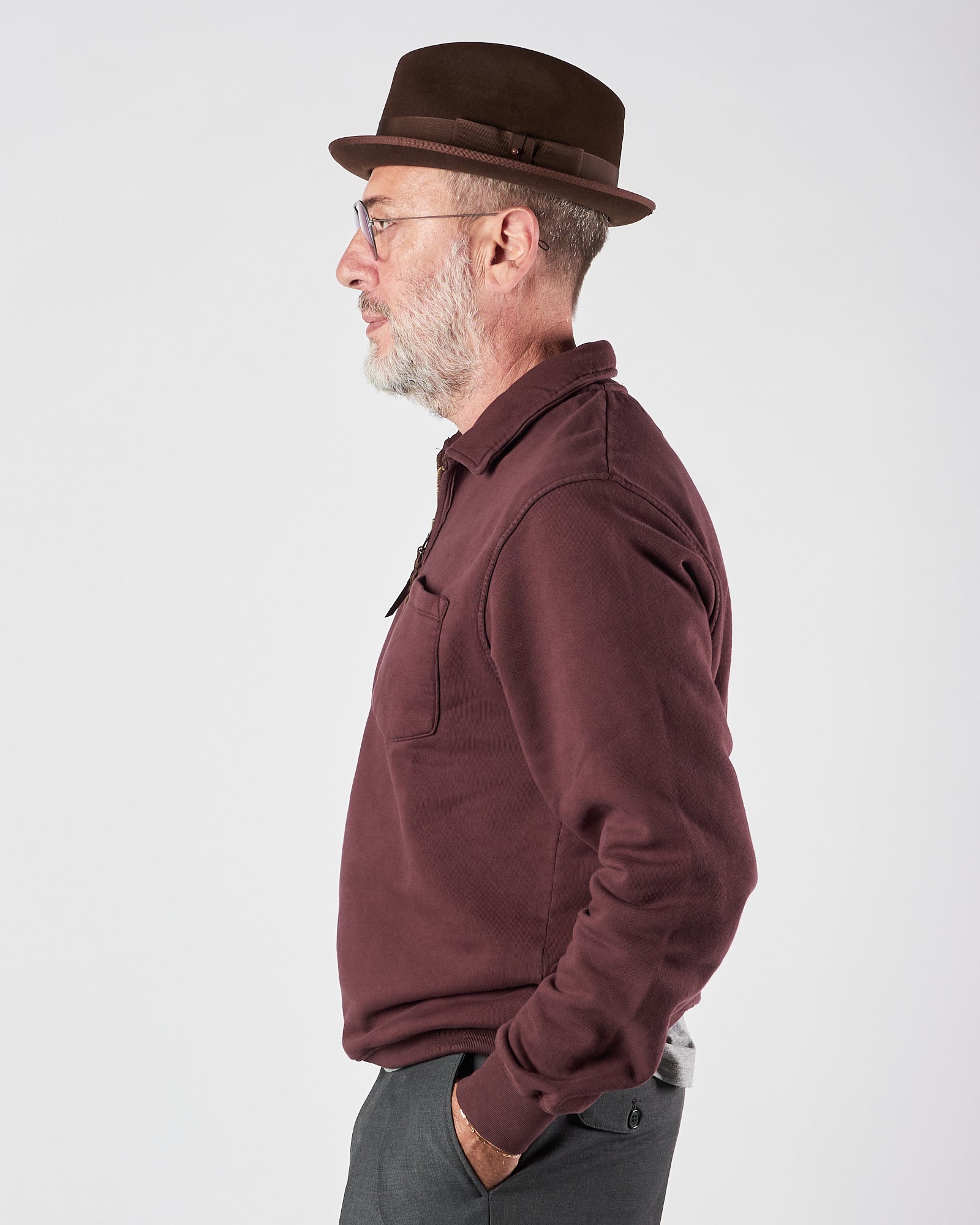 Felpa In The Box polo prugna con zip