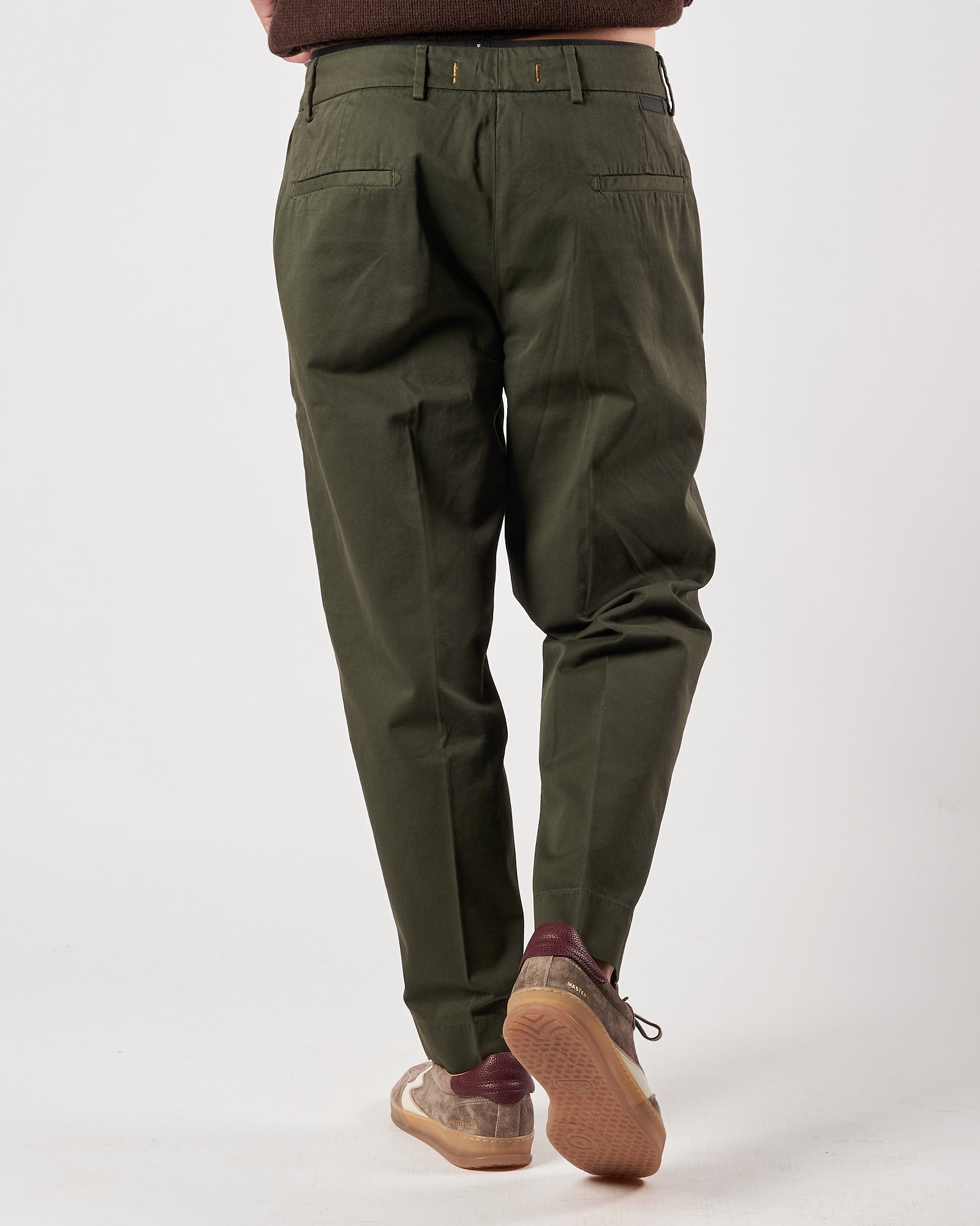 Pantalone Bonheur over fit verde militare