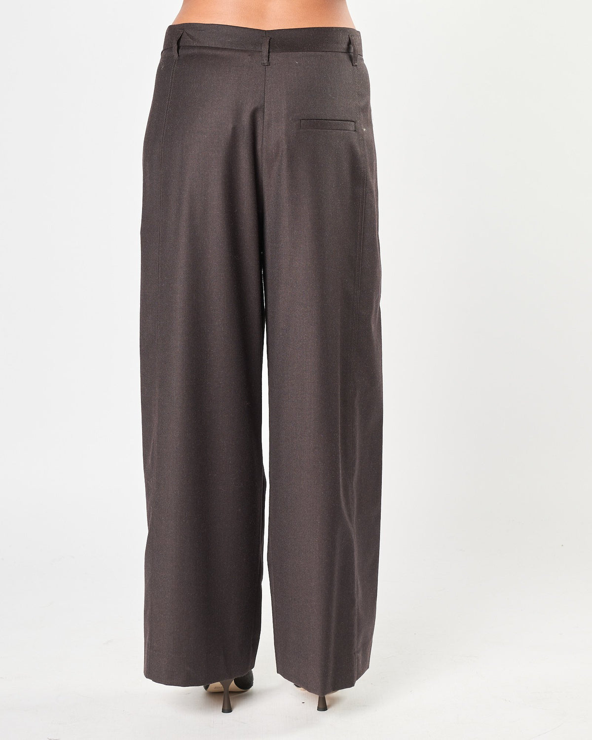 Pantalone Tela9 con elastico in lana moro