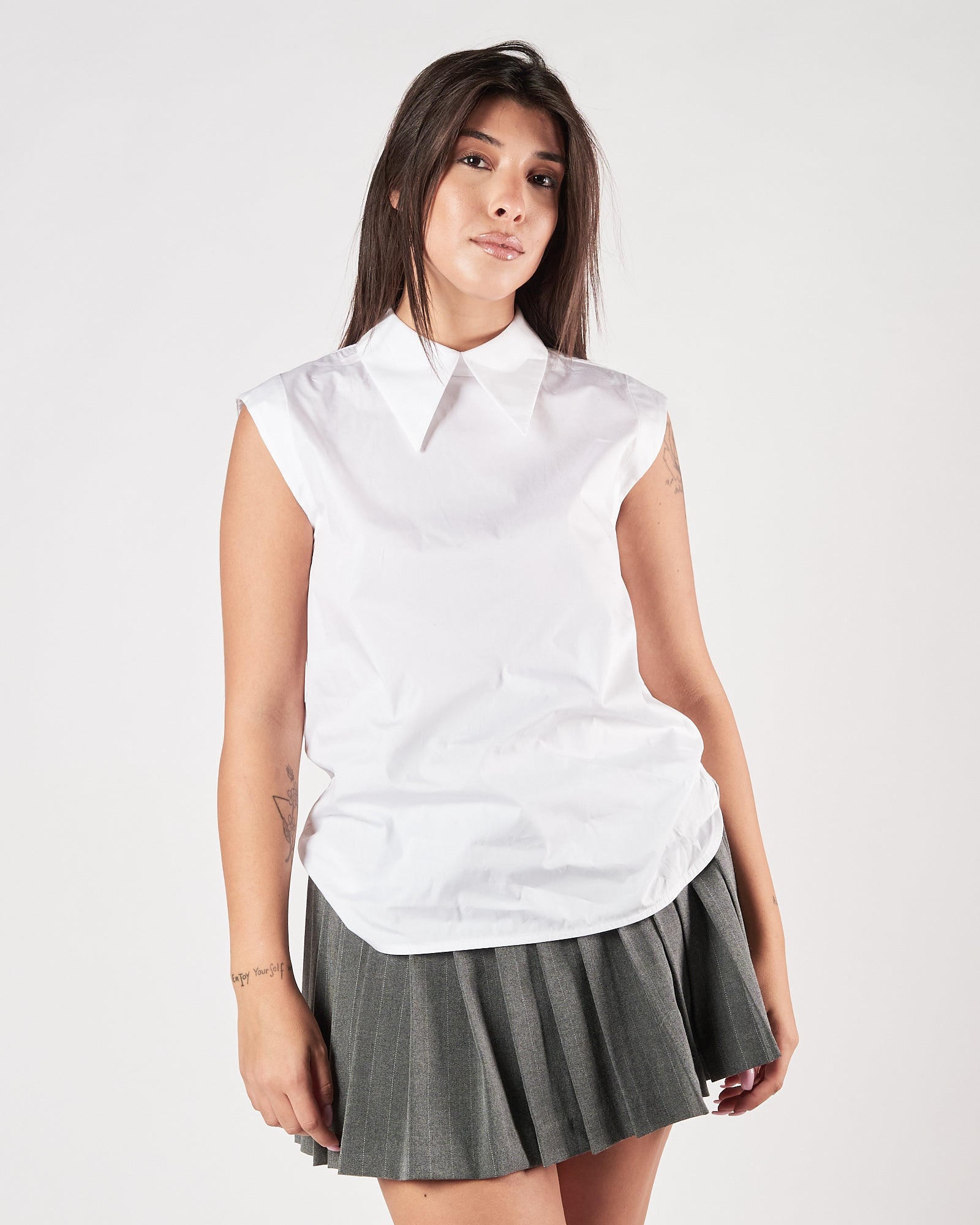 Camicia Tela9 bianca smanicata