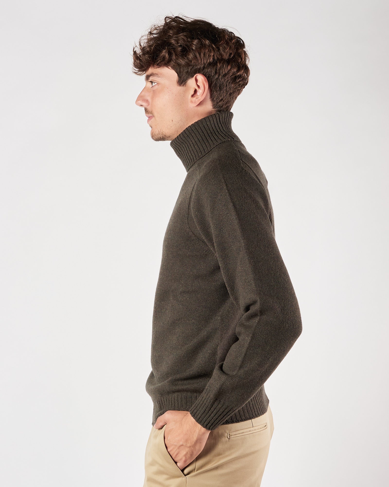 Maglia A|STORE collo alto verde bosco