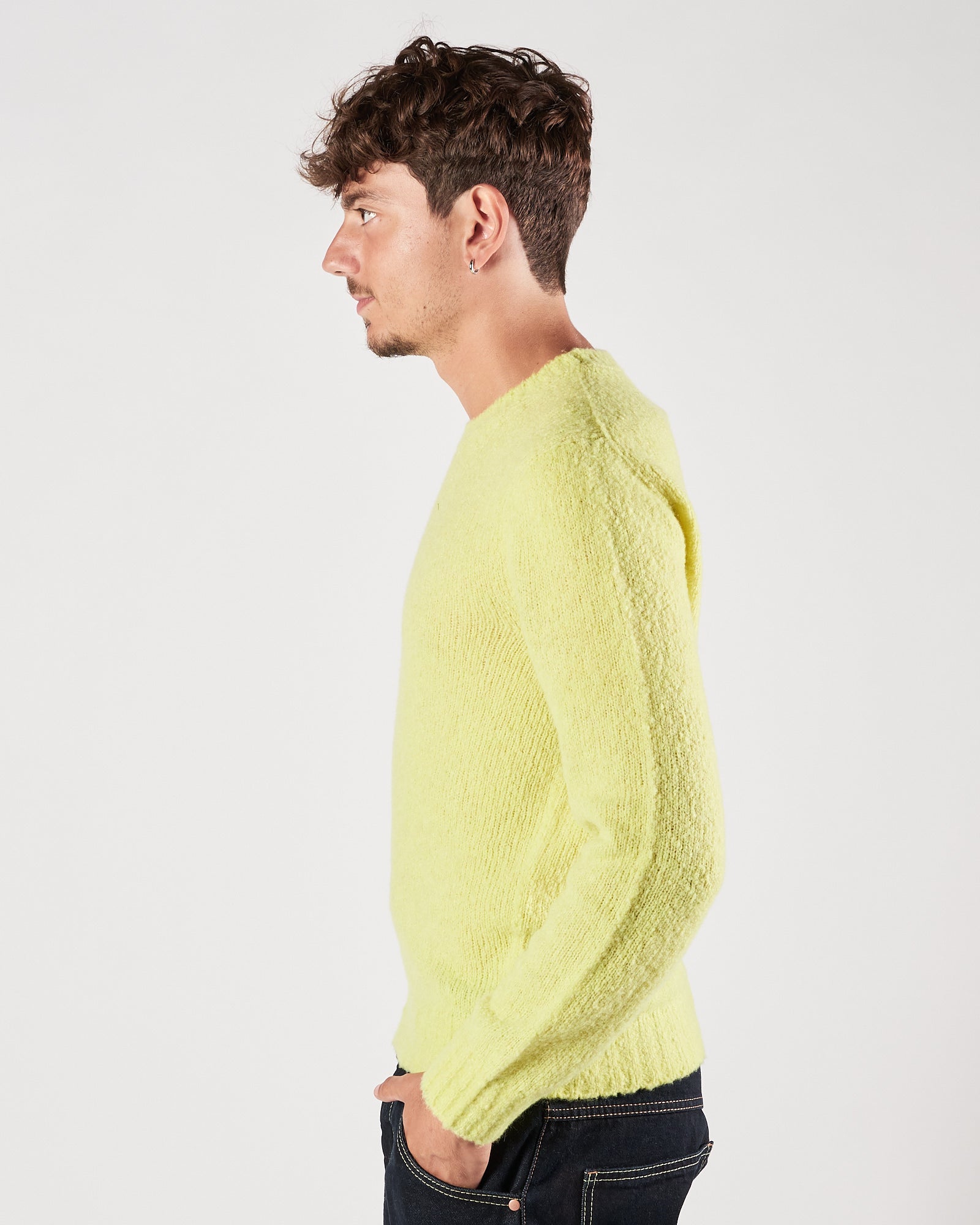 Maglia A|STORE lana e cachemere girocollo lime