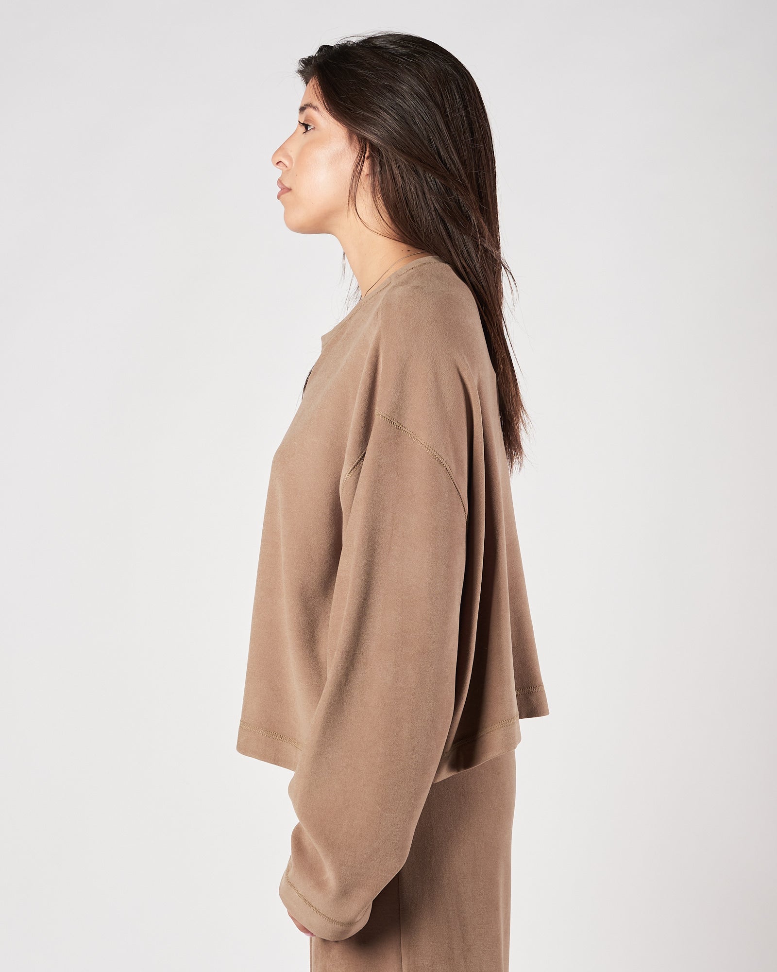 Felpa Eleh girocollo grigio fango