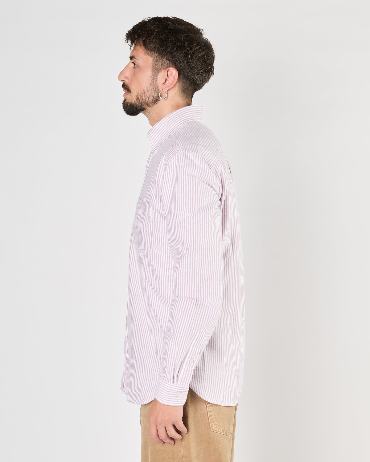 Camicia Xacus button down a righe rosa