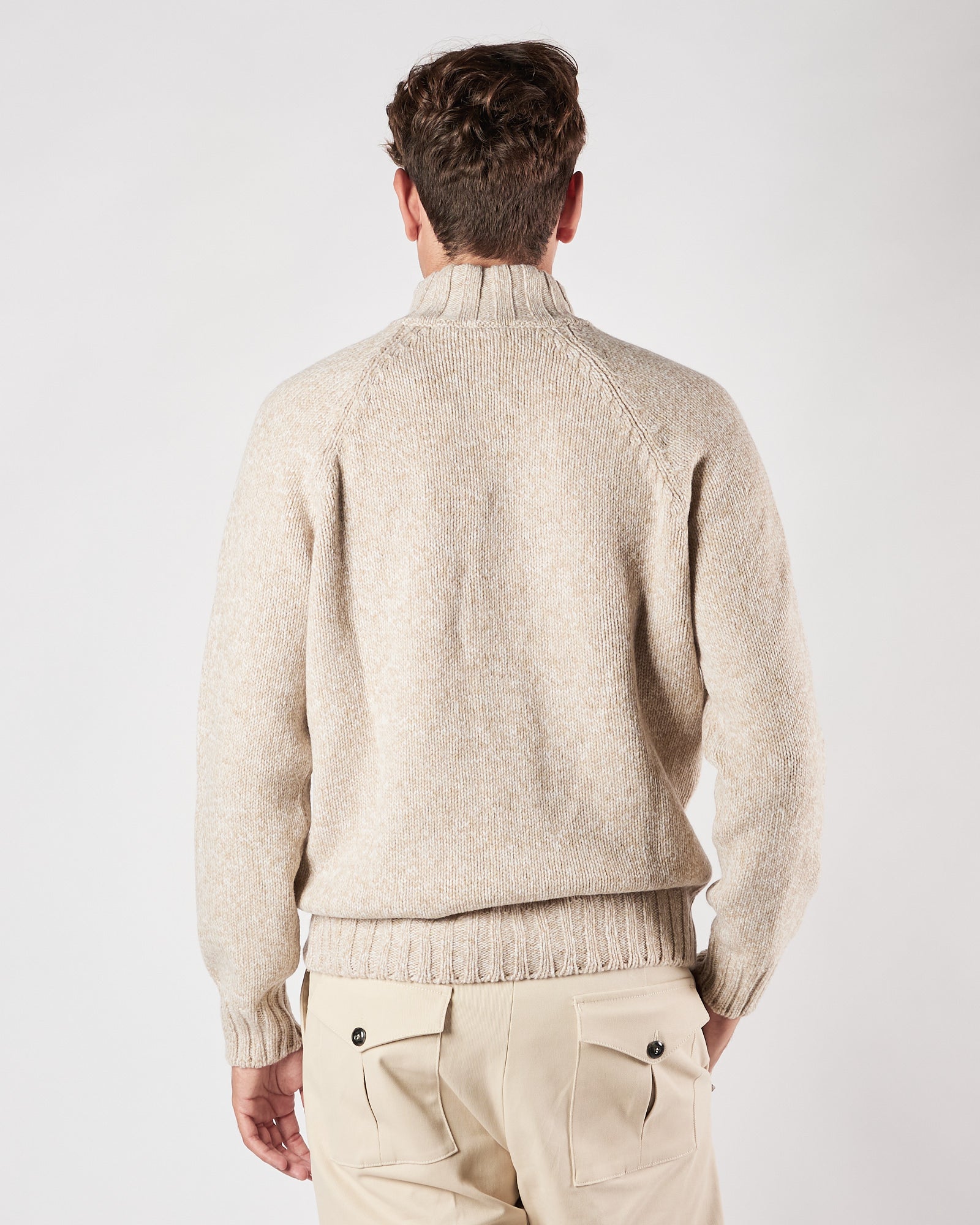 Maglia A|STORE lupo con zip beige