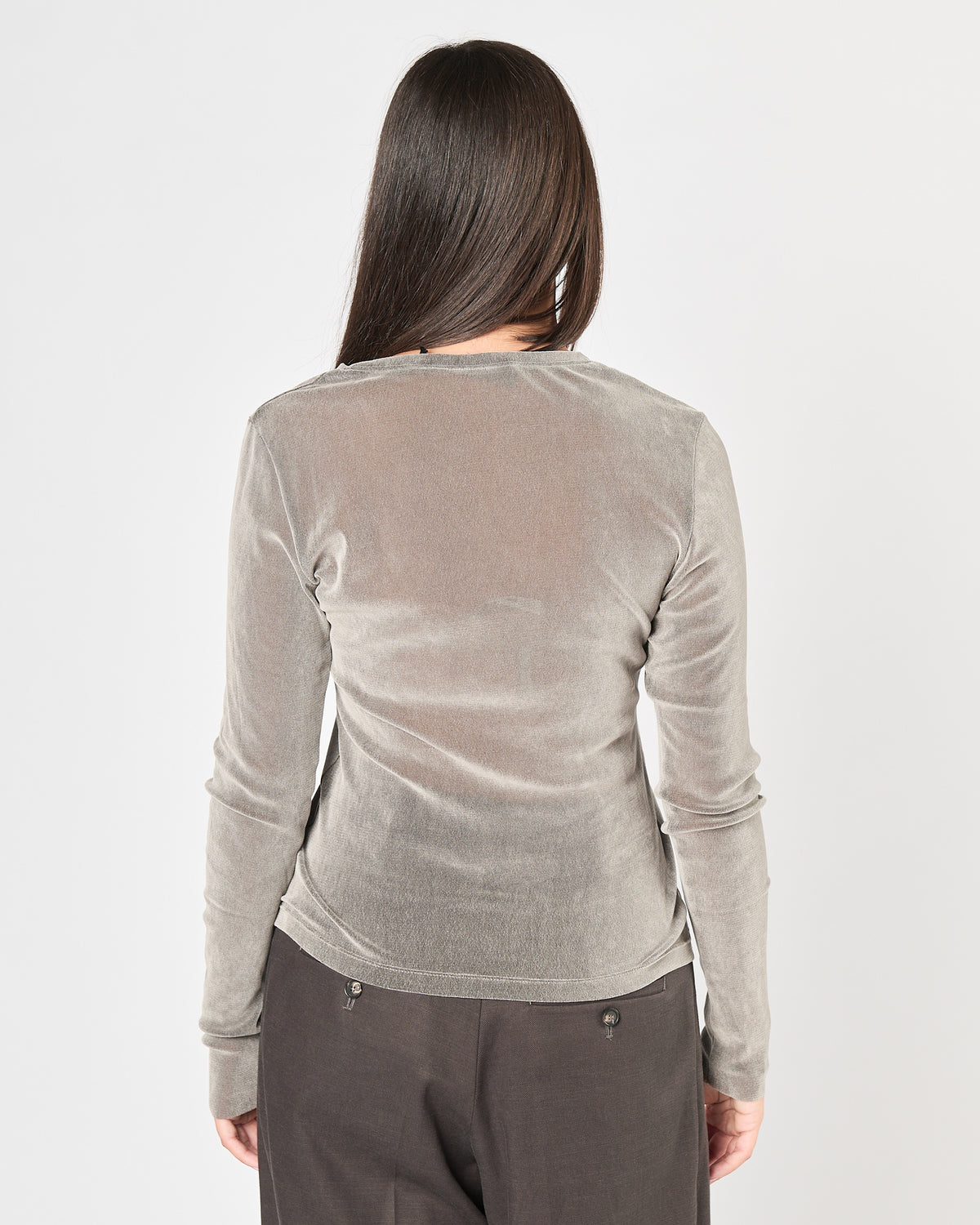 Maglia Tela9 in tulle floccato grigio