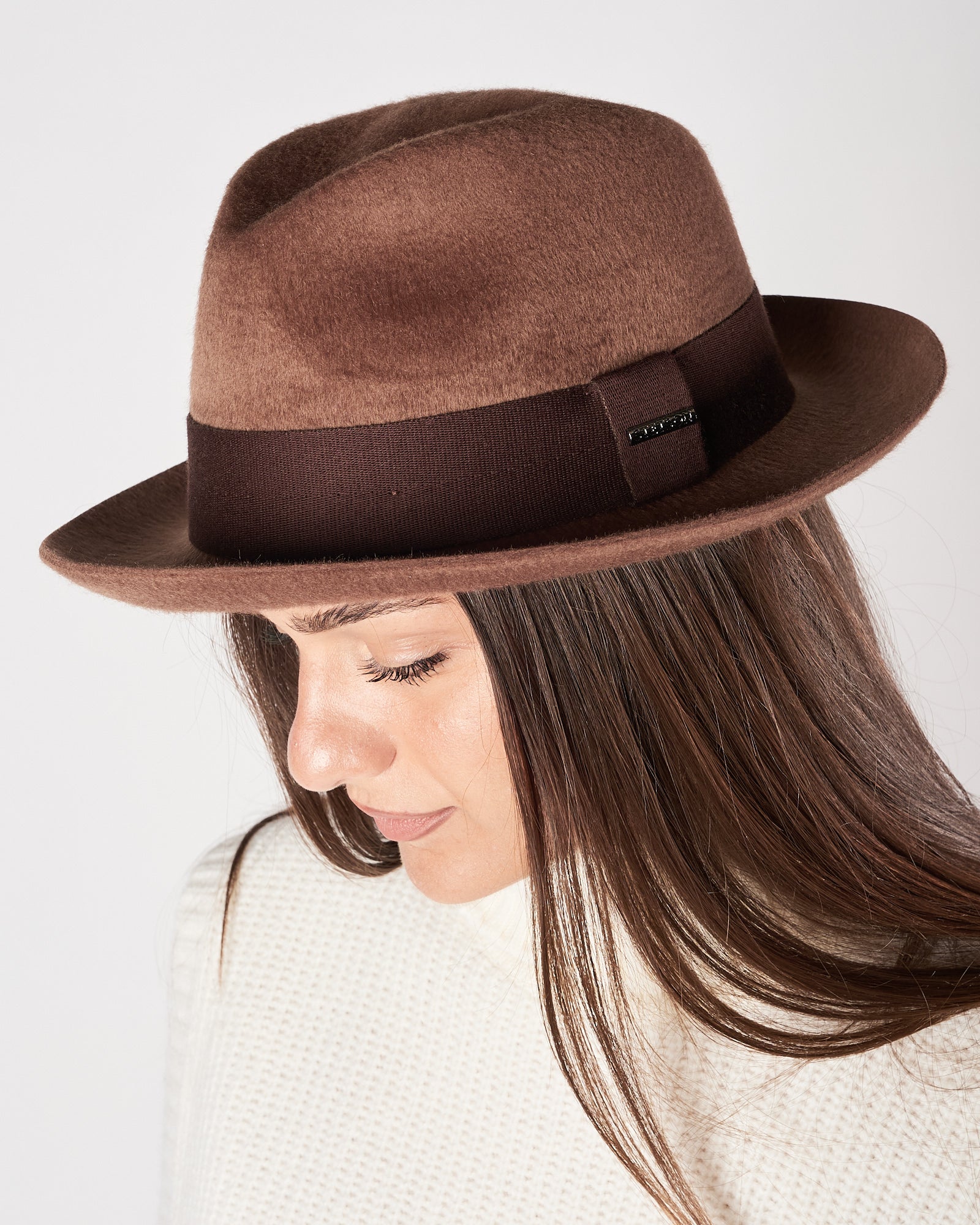 Cappello Stetson nocciola in lana merino