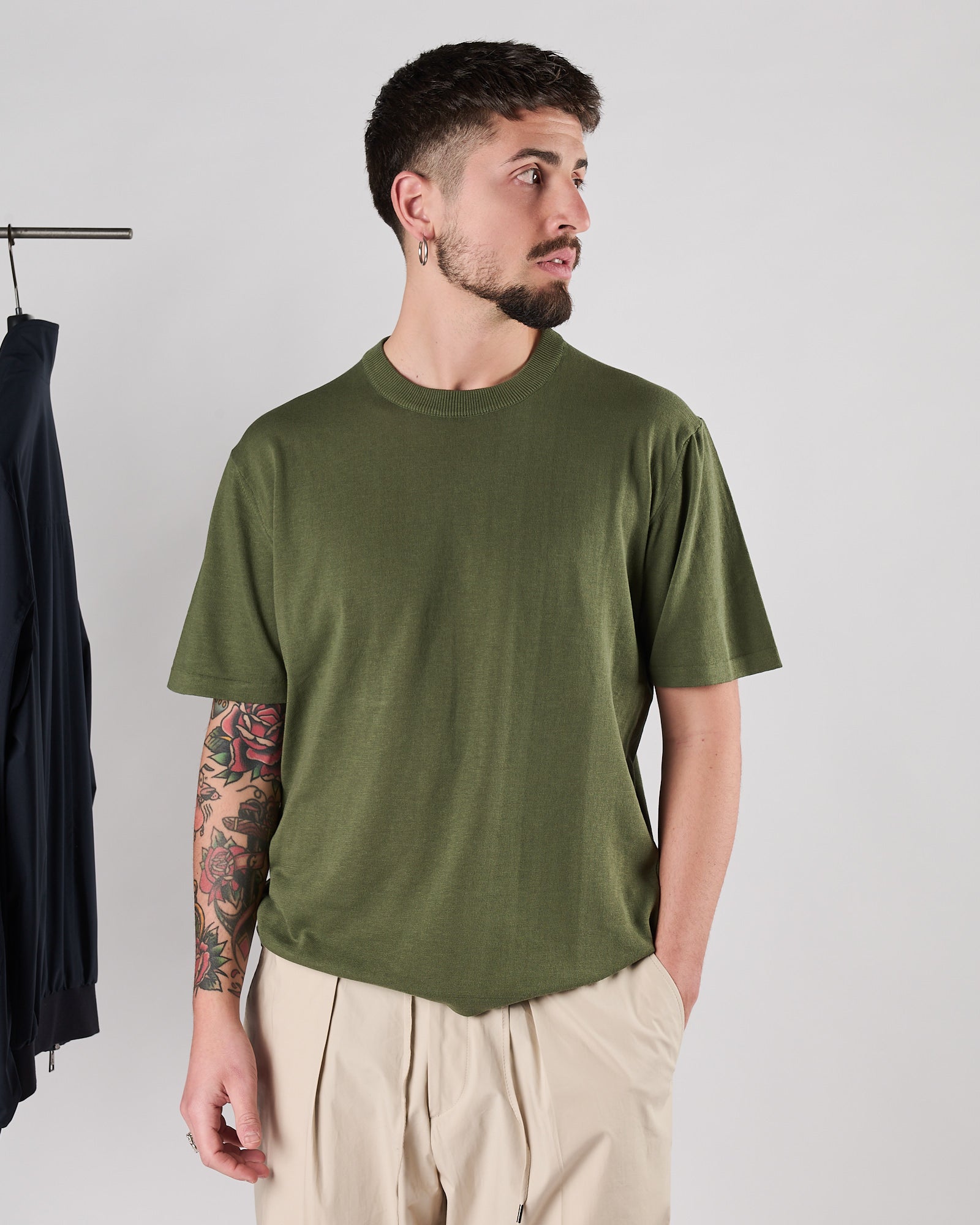 Maglia Aimé in maglia girocollo militare