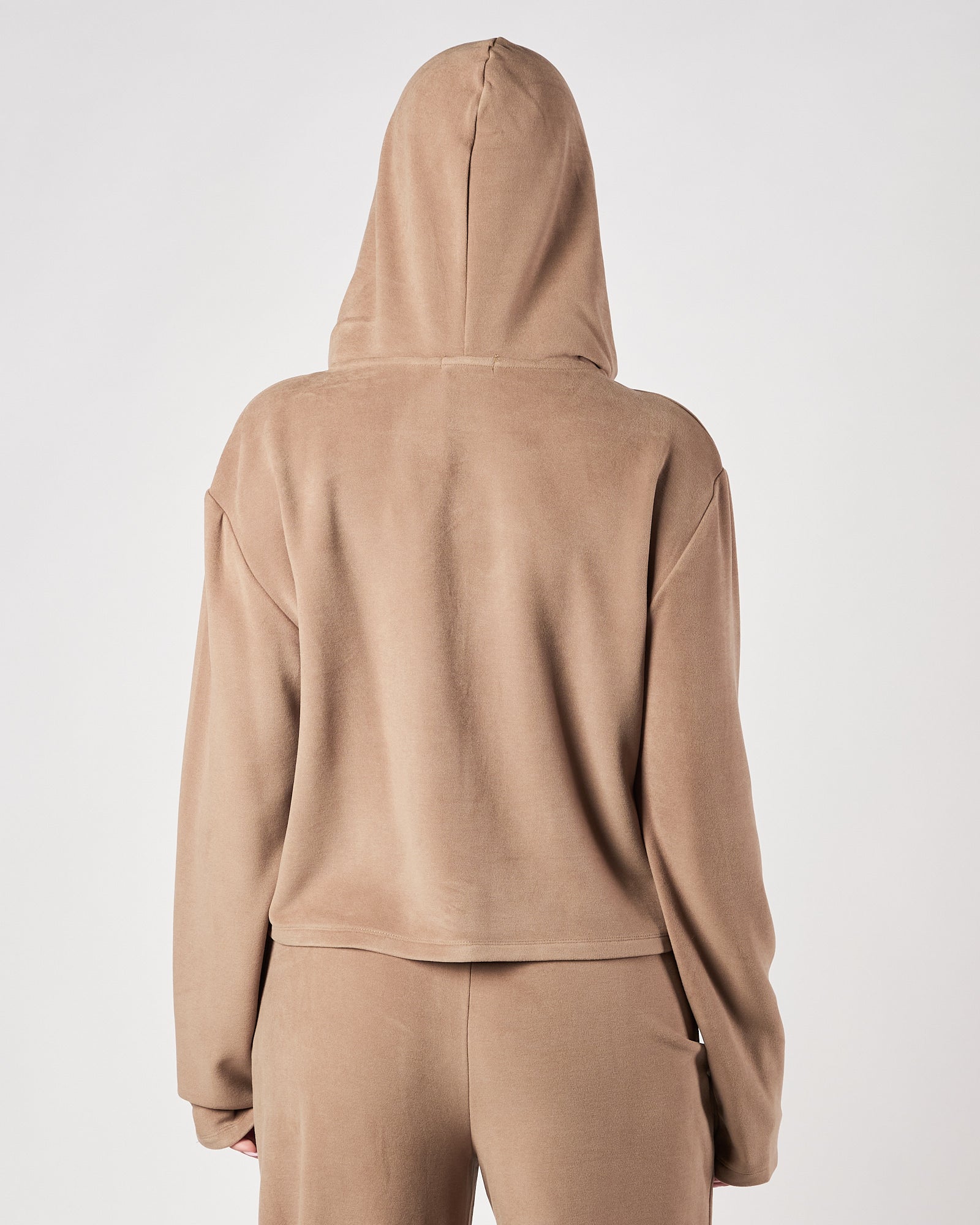 Felpa Eleh con zip e cappuccio grigio fango