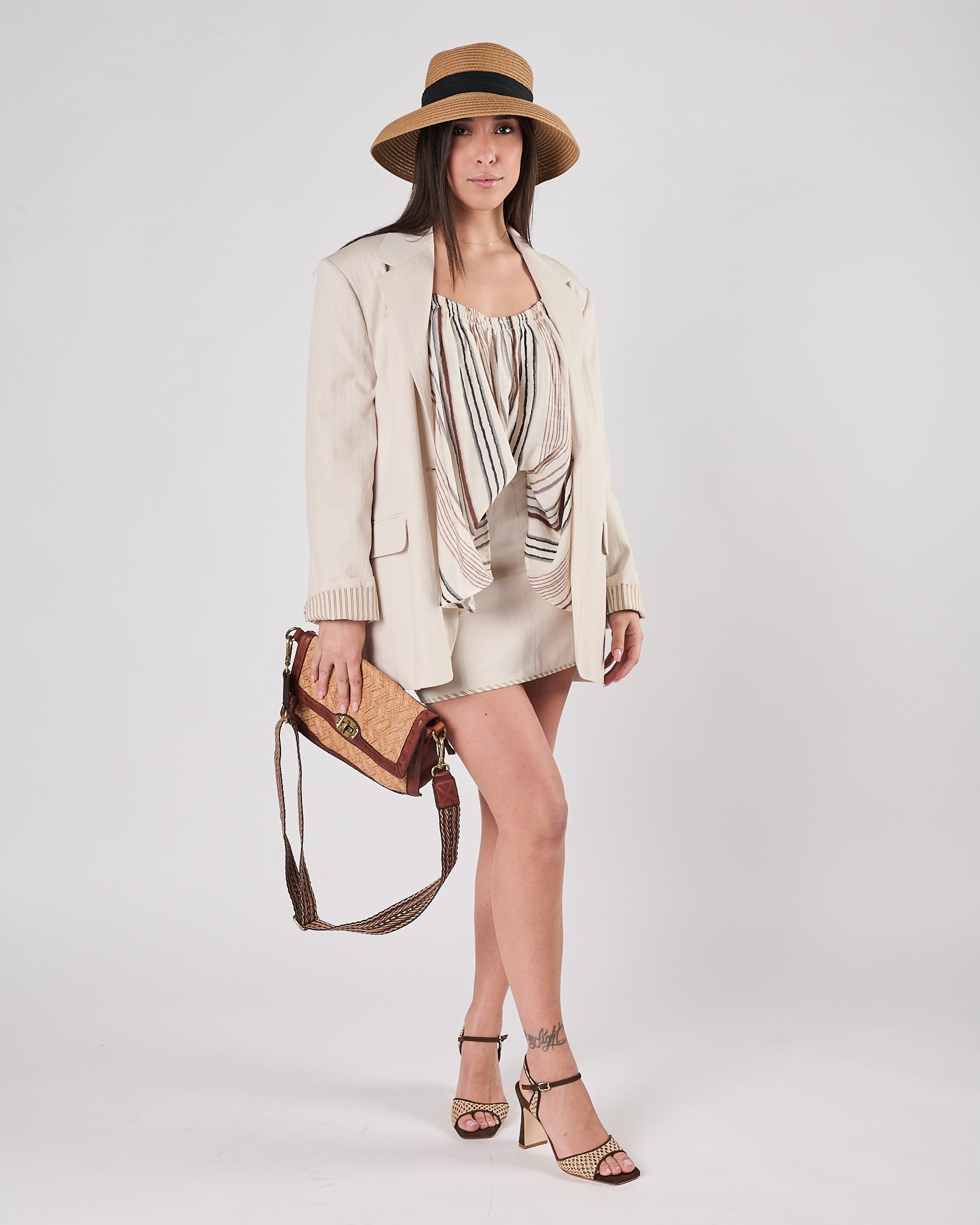 Giacca Eleh over ecru