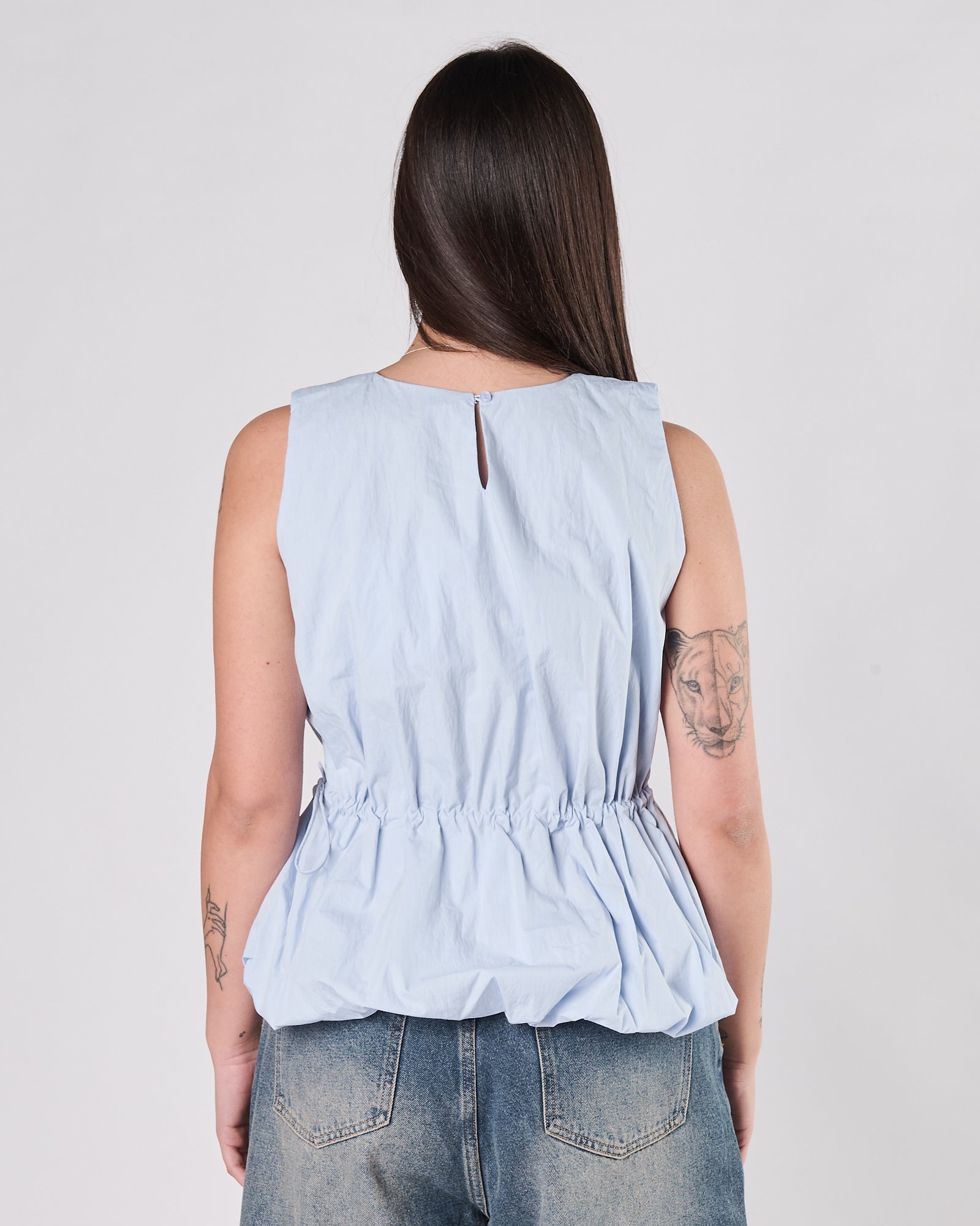 Top Eleh in popeline celeste