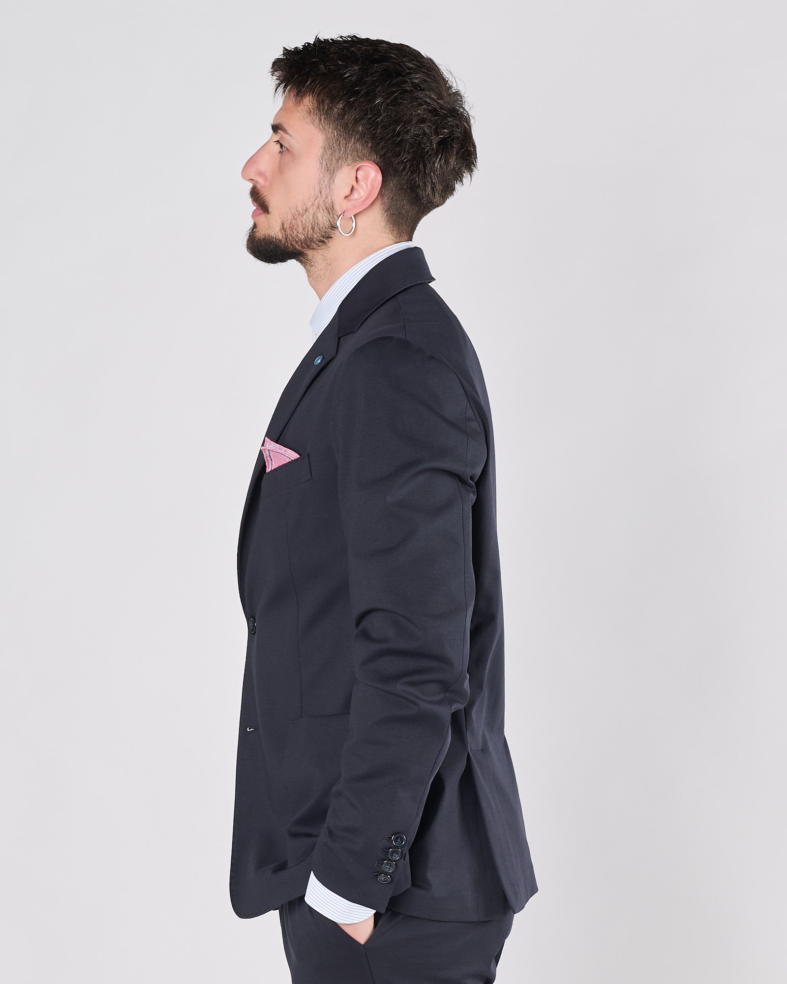 Giacca Enjoy in jersey un petgto blu