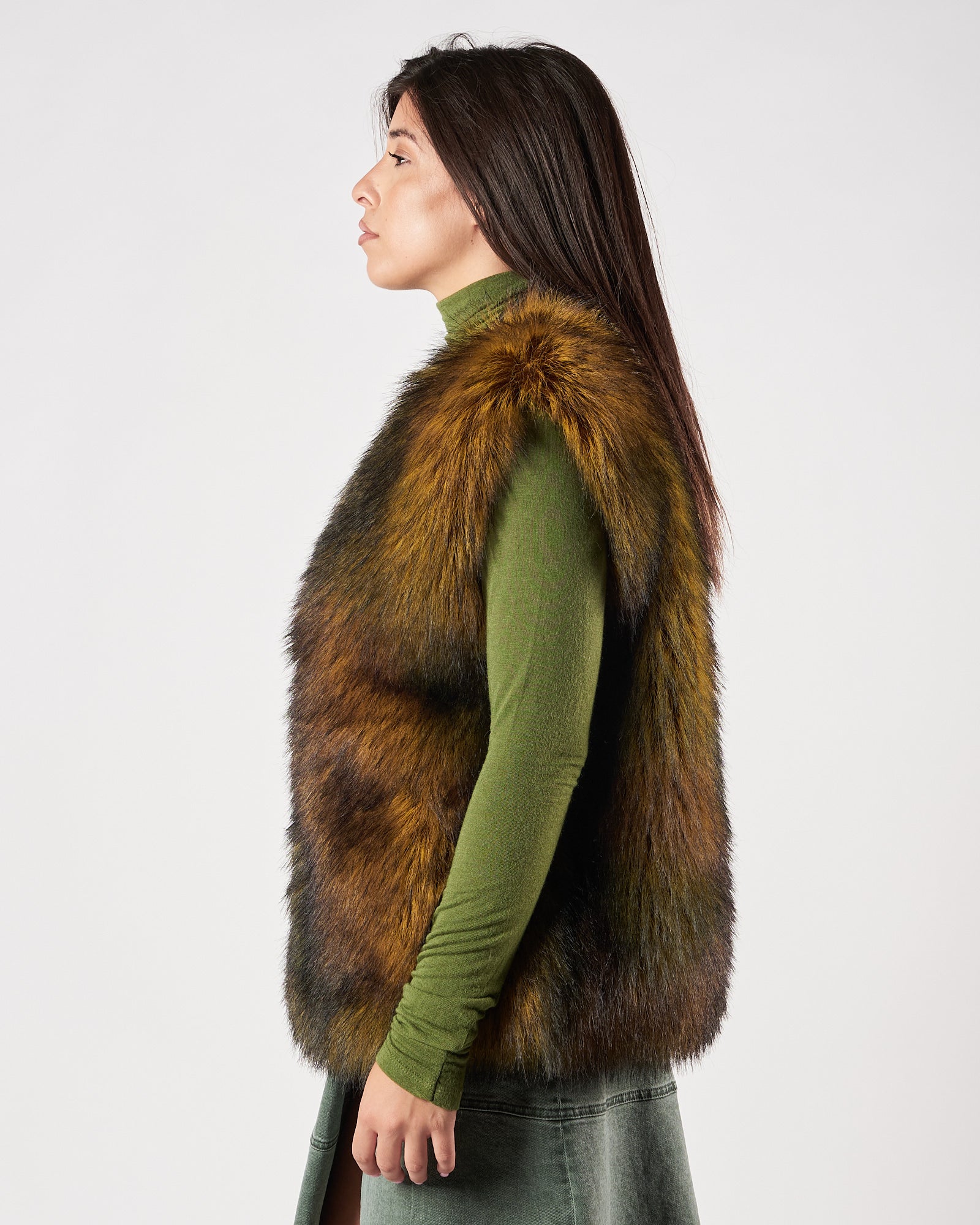 Ecopelliccia Mes Demoiselles smanicata bicolor