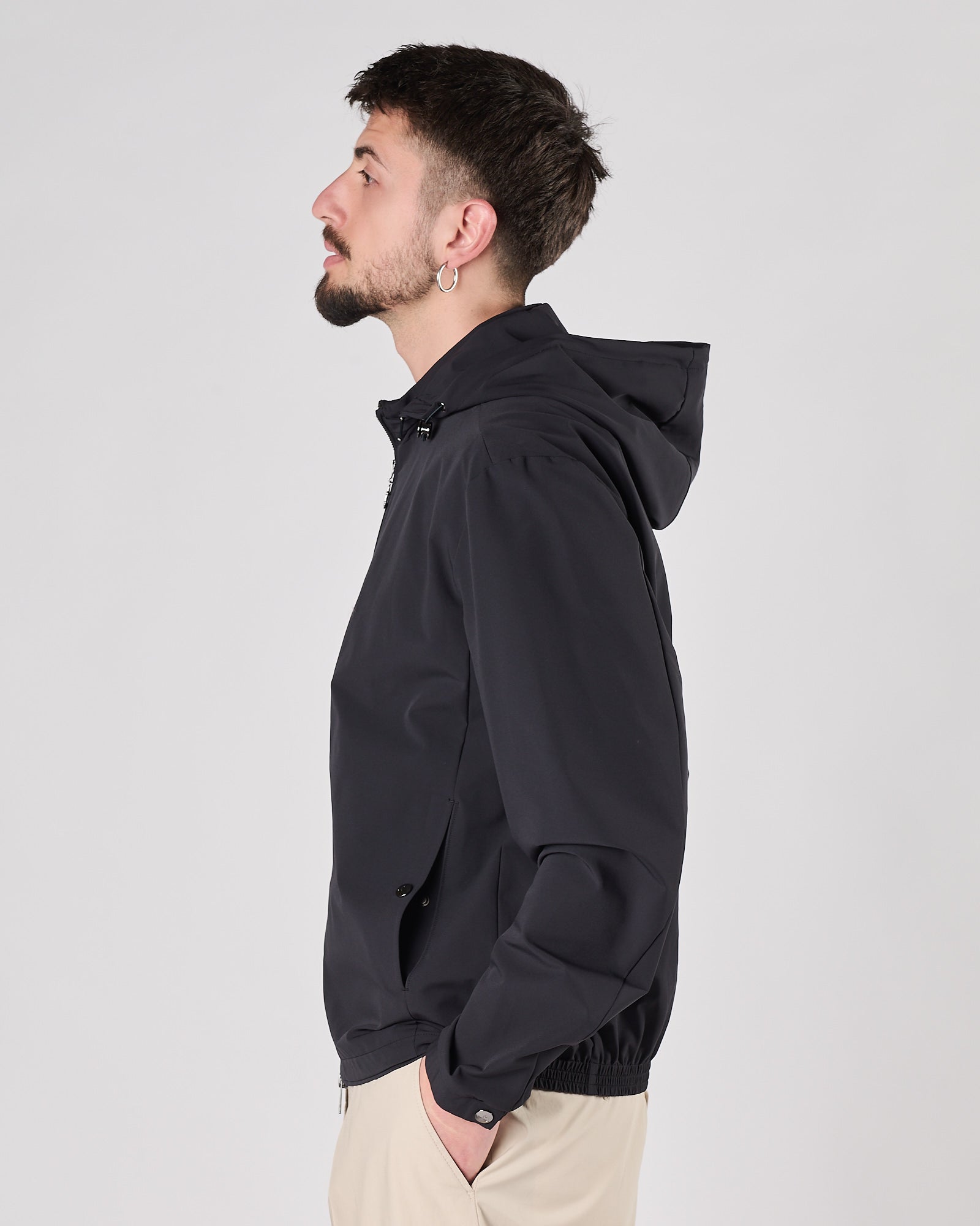 Giacchetto Onthebund senza imbottitura con cappuccio blu