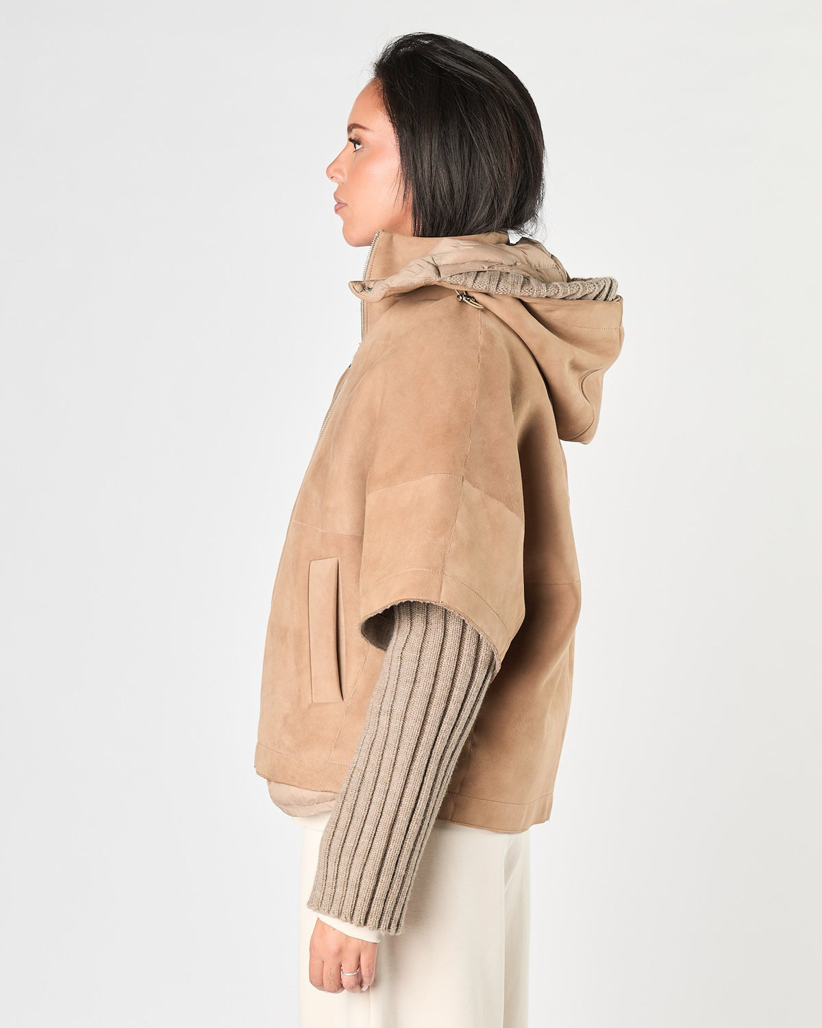 Giaccone A|STORE in camoscio beige