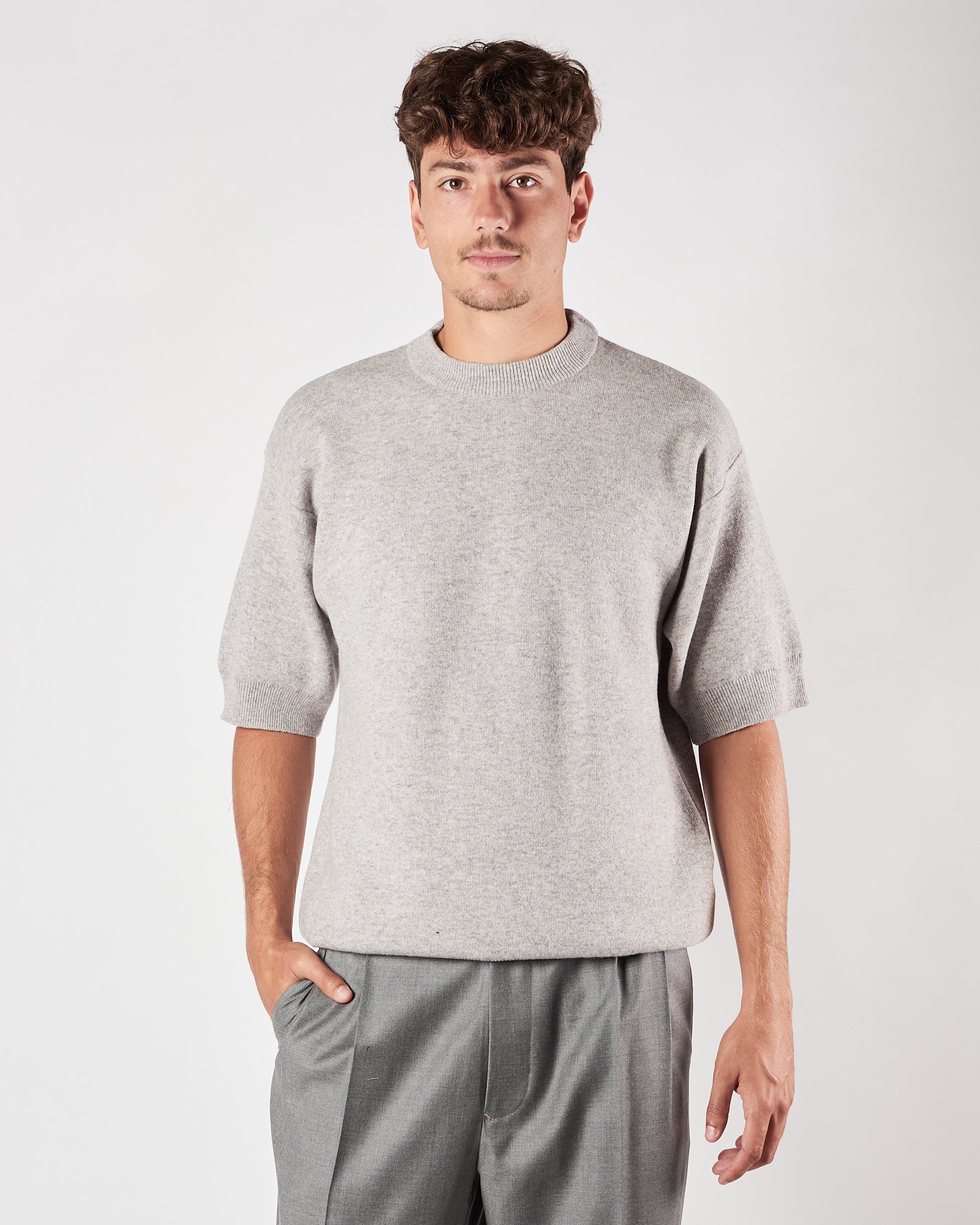 Maglia Daniele Fiesoli giricollo manica corta grigio