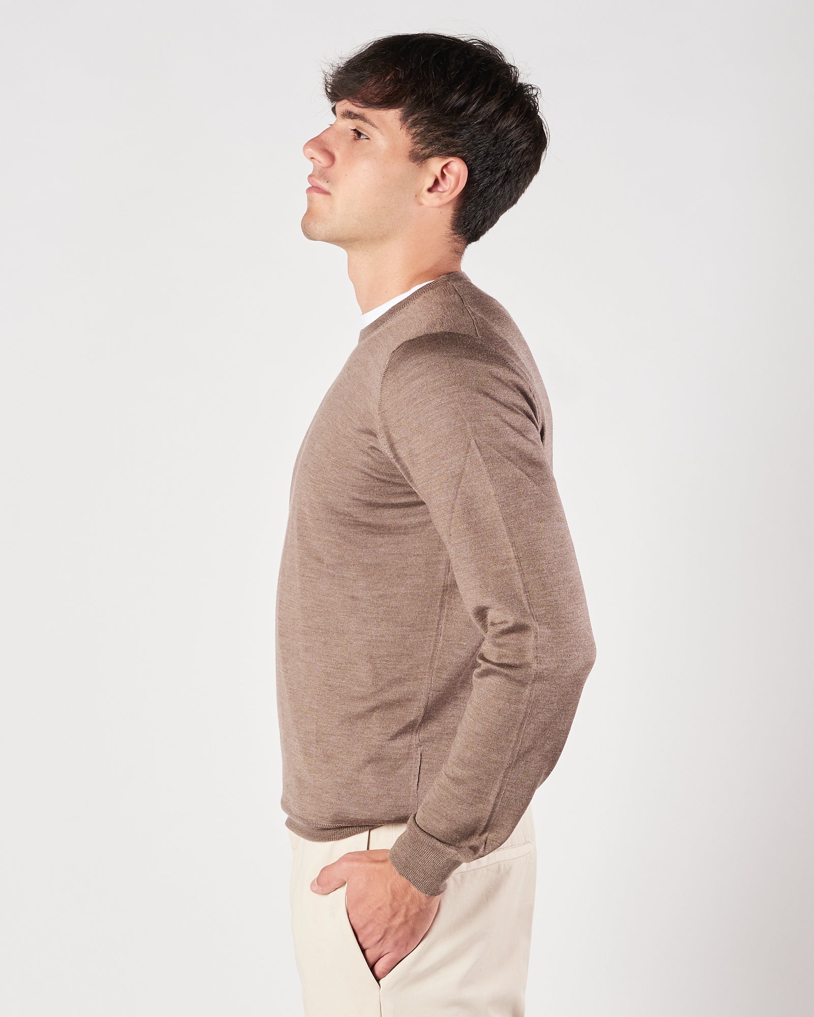 Maglia A|STORE girocollo tortora