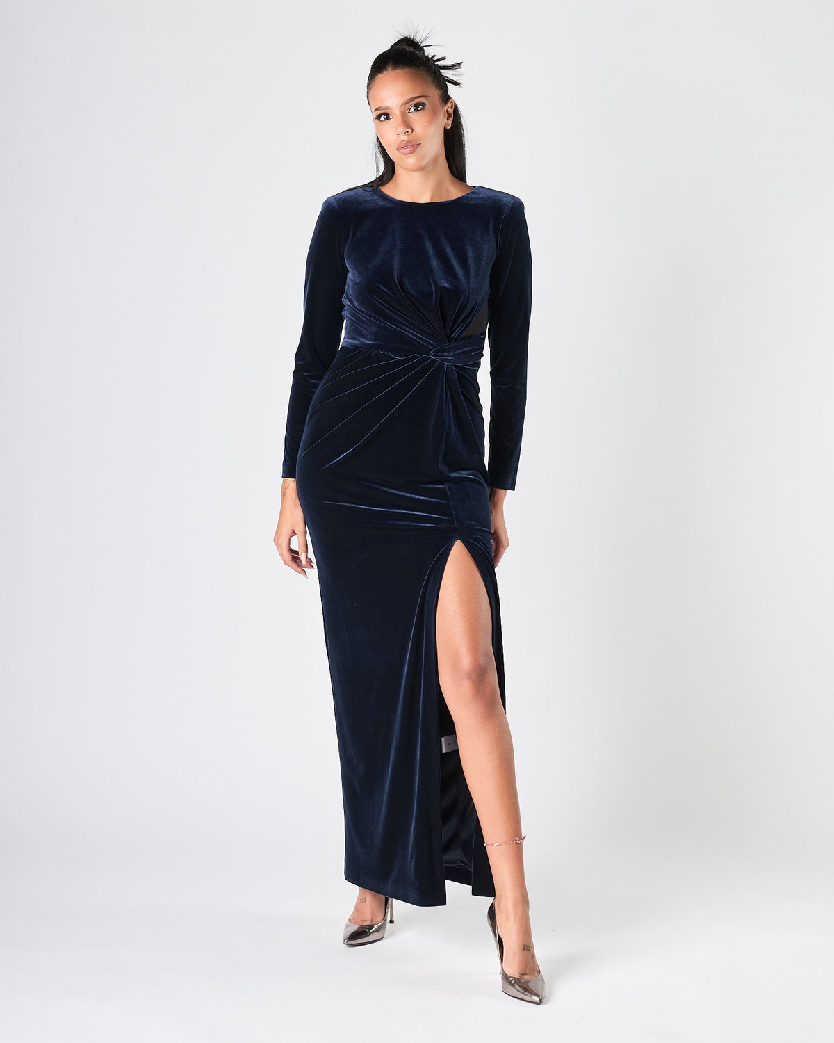 Abito Carla Ruiz in velluto blu